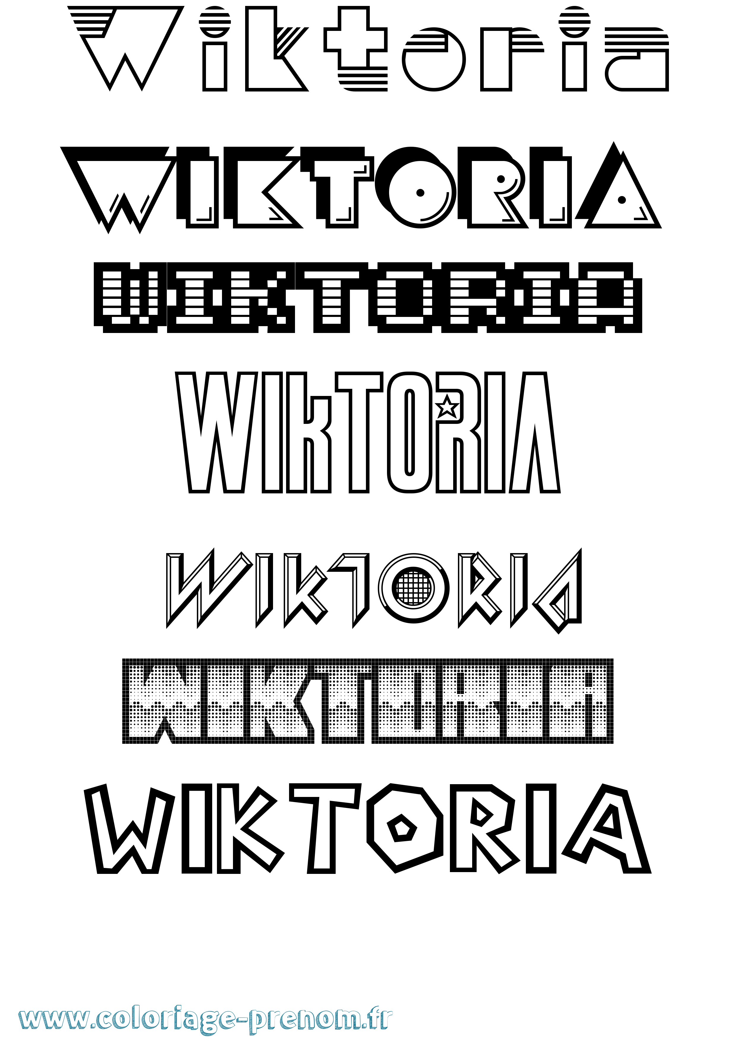 Coloriage Wiktoria Jeux Vidéos Coloriage prénom Wiktoria Jeux Vidéos