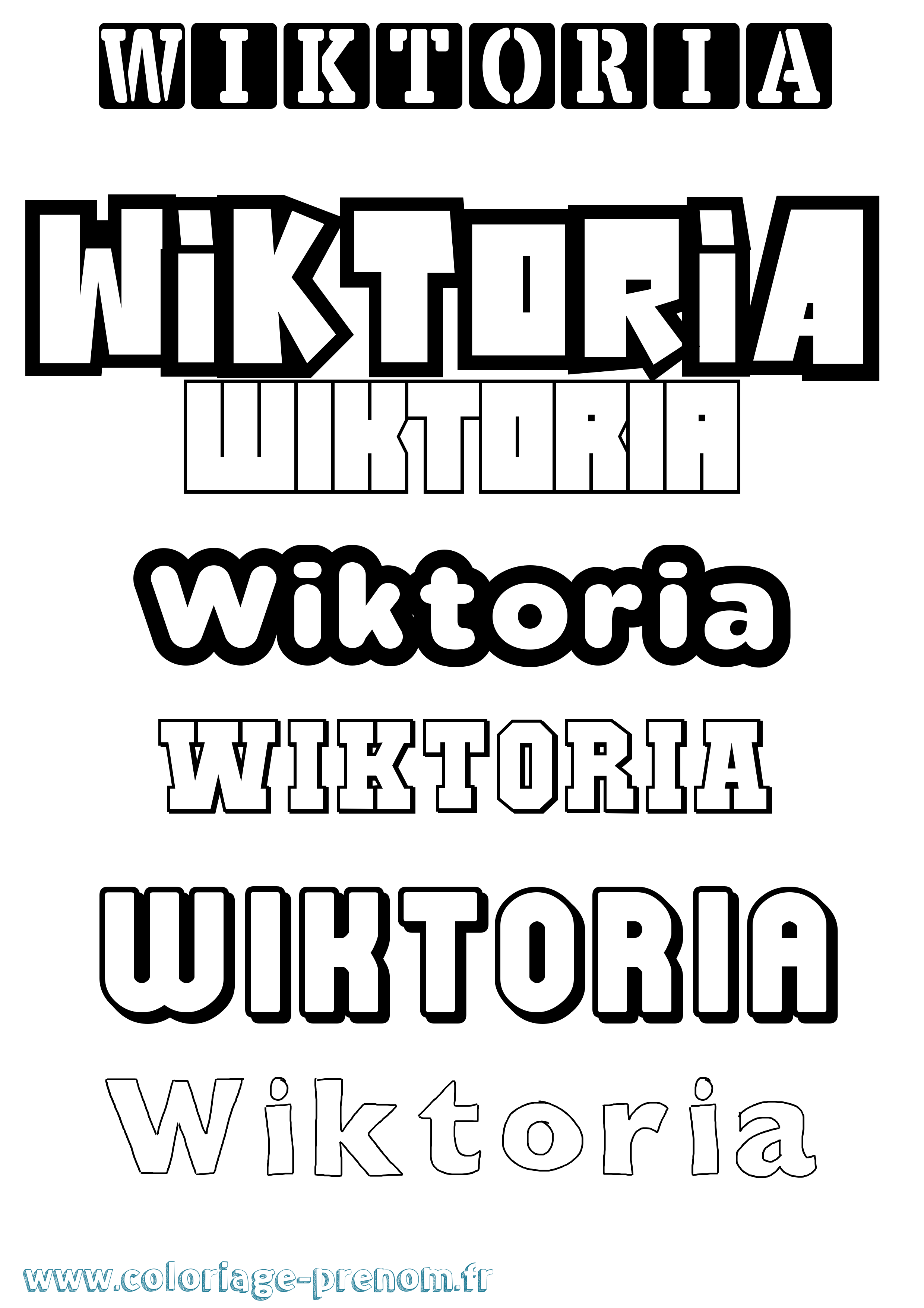 Coloriage Wiktoria Simple Coloriage prénom Wiktoria Simple