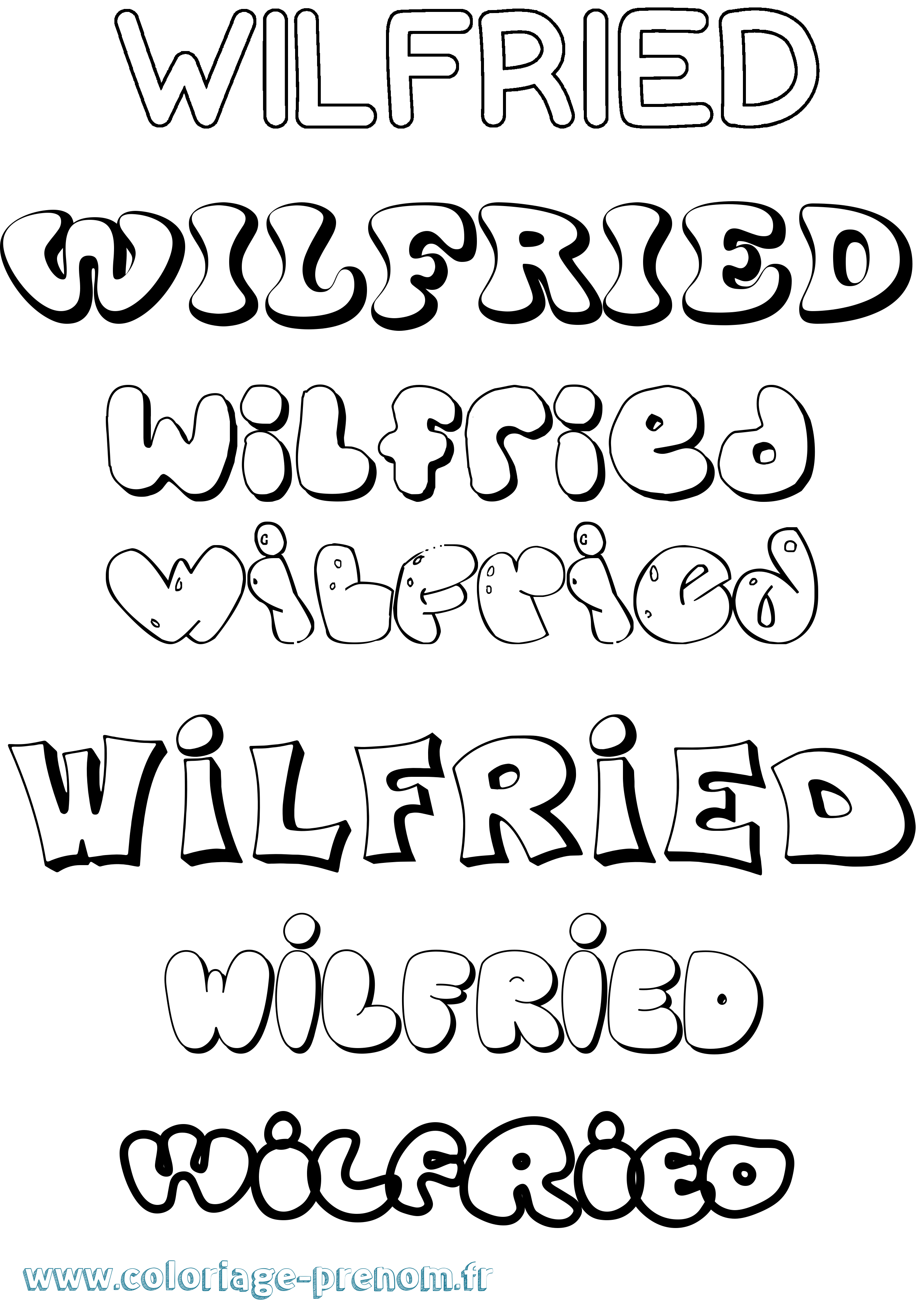 Coloriage Wilfried Coloriage prénom Wilfried