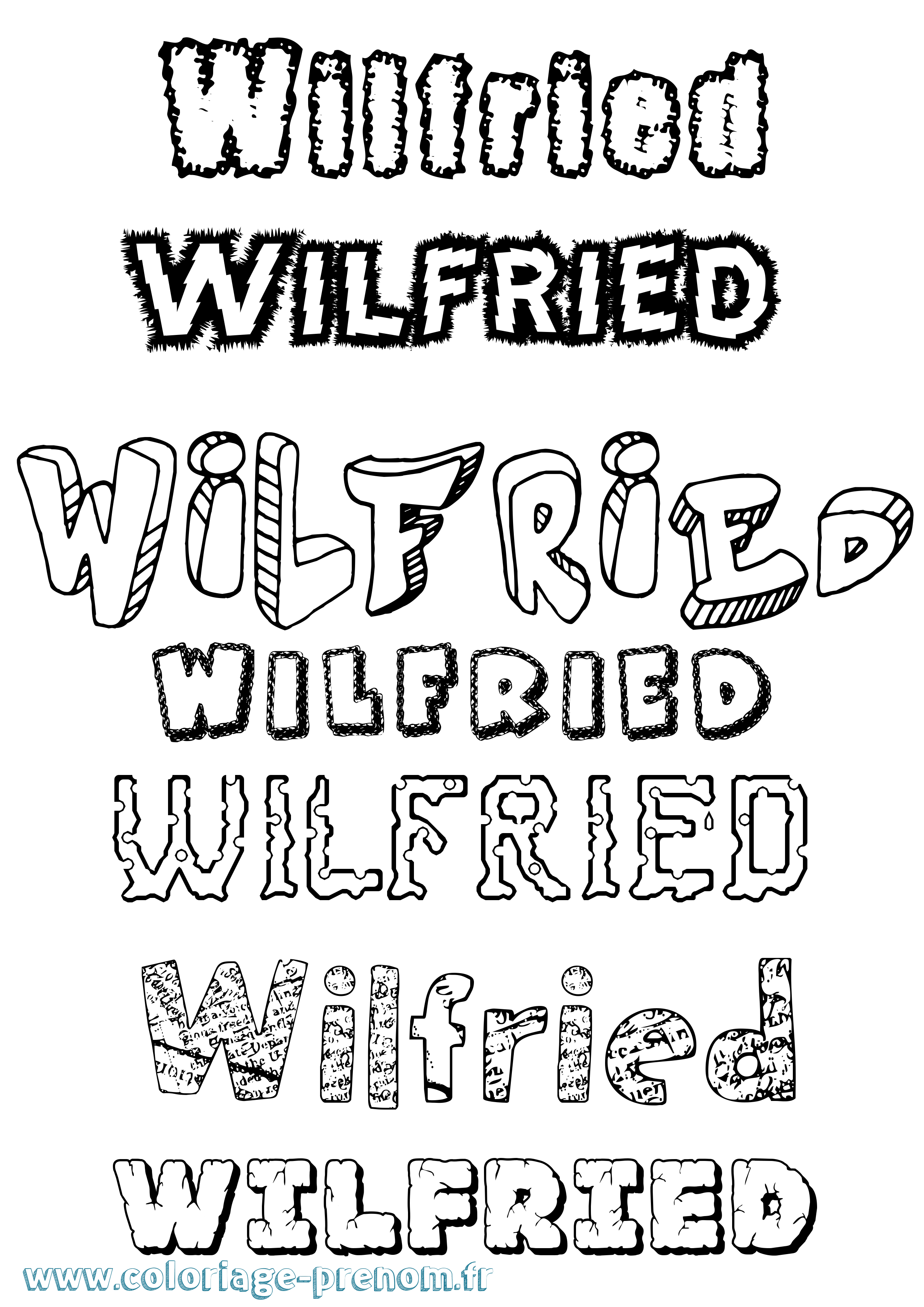 Coloriage Wilfried Coloriage prénom Wilfried