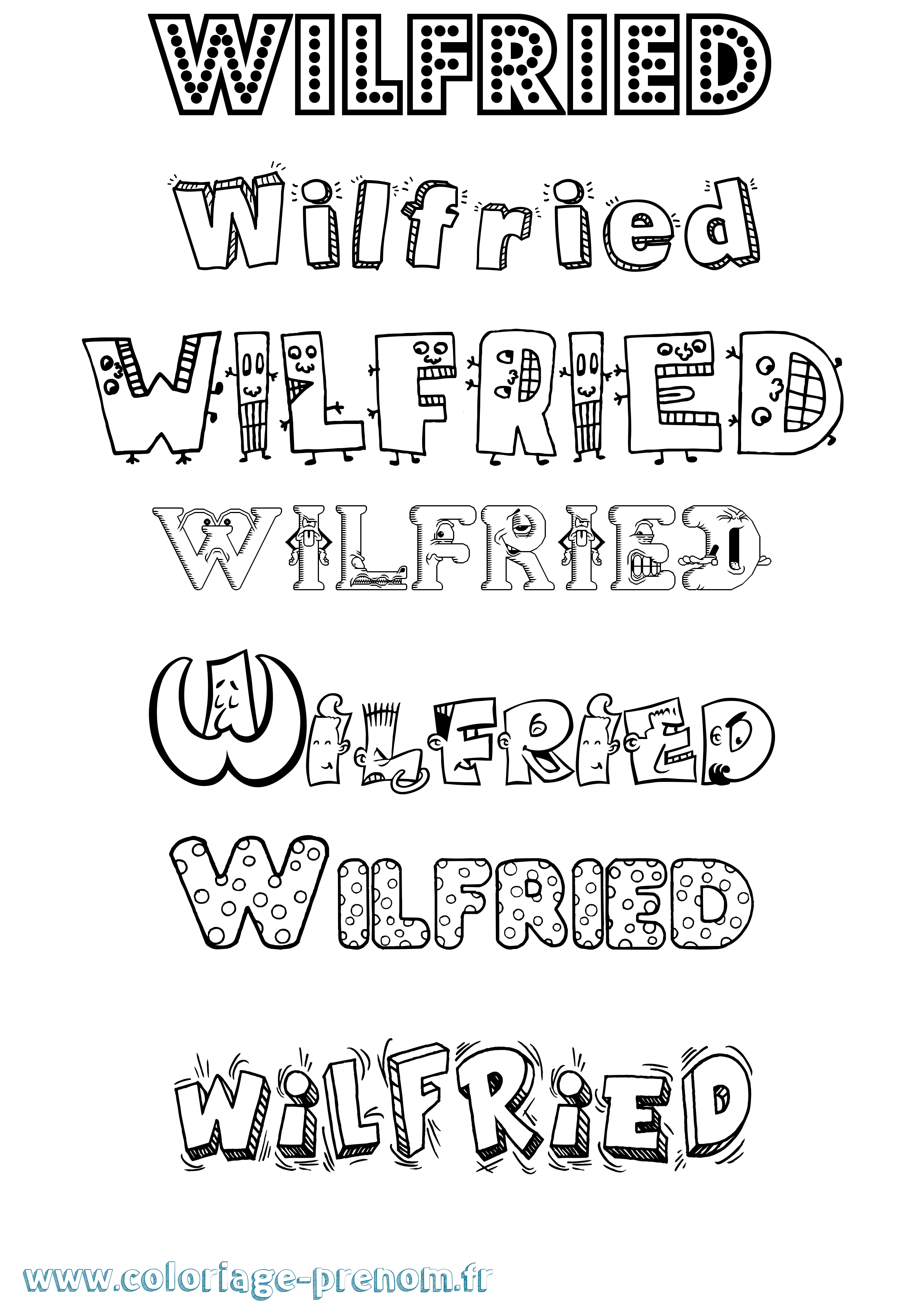 Coloriage Wilfried Coloriage prénom Wilfried