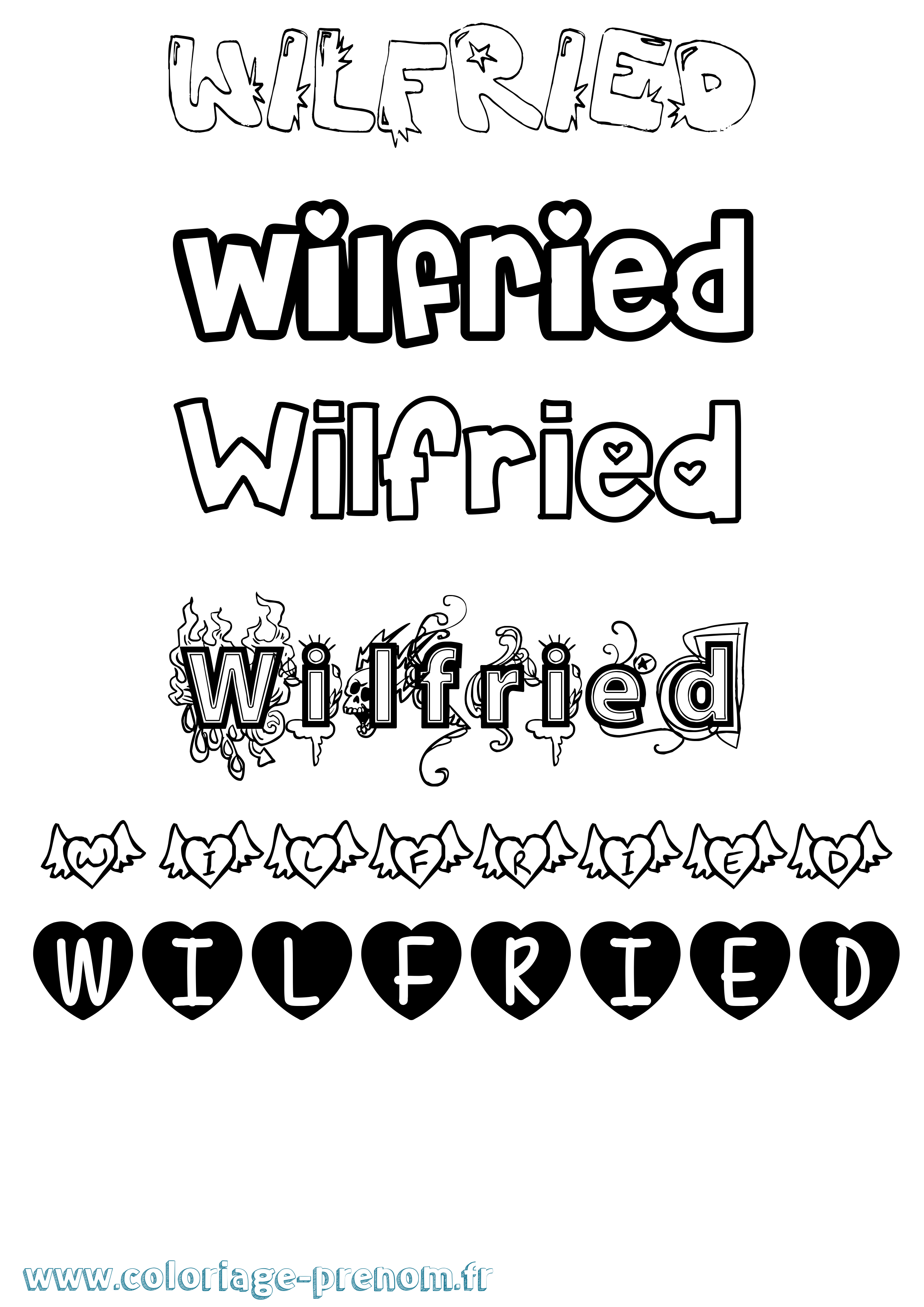 Coloriage Wilfried Coloriage prénom Wilfried