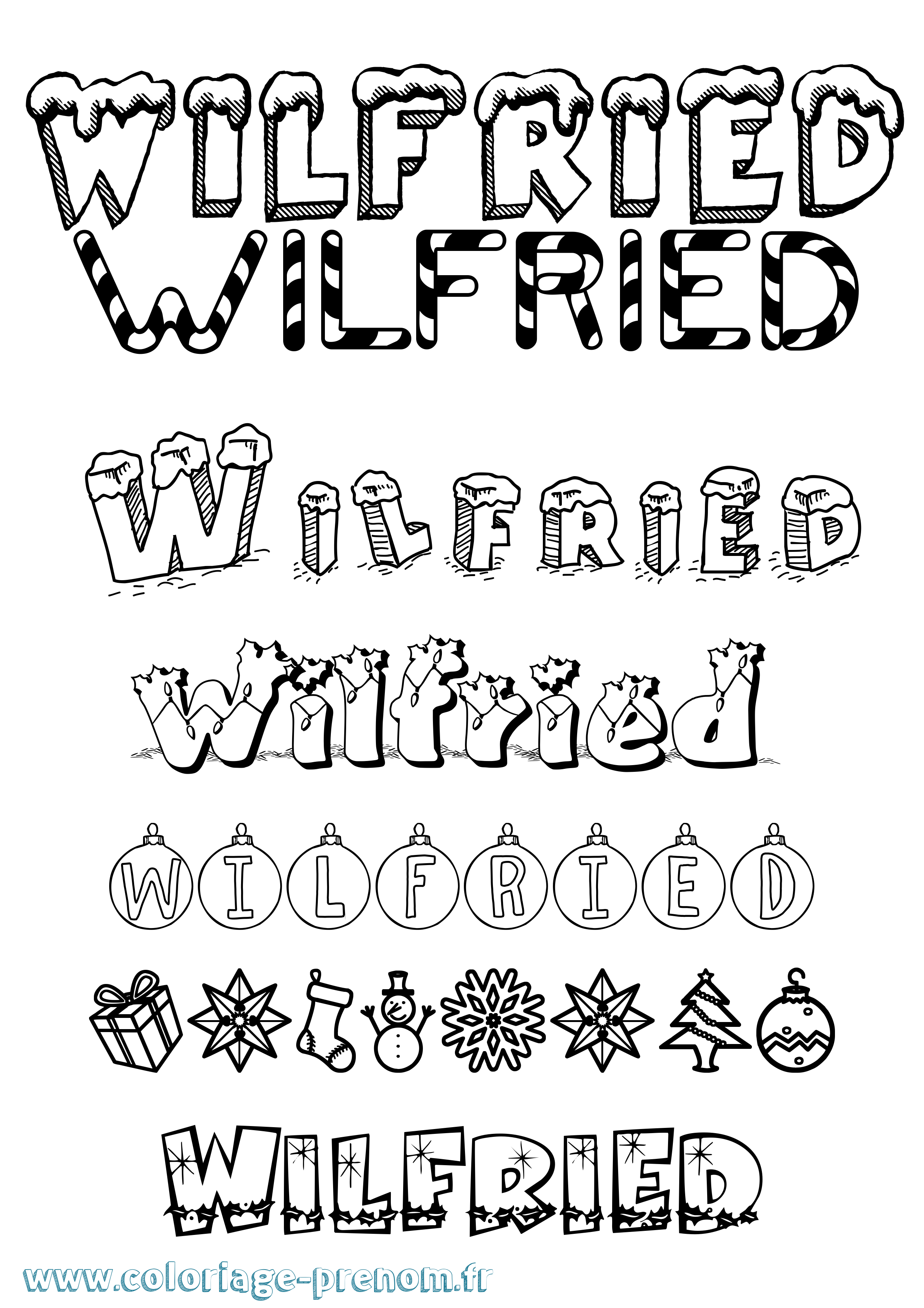 Coloriage Wilfried Coloriage prénom Wilfried