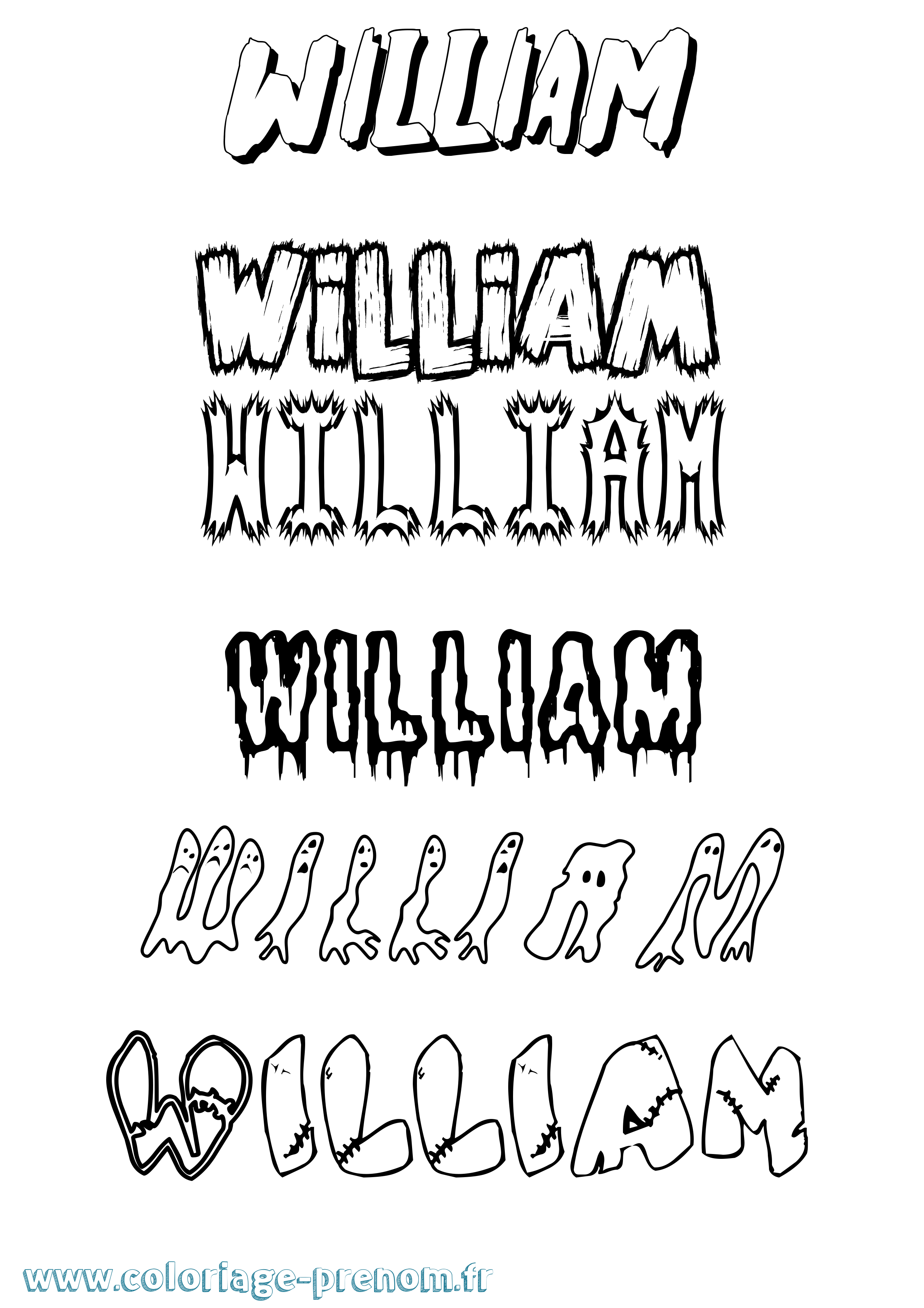 Coloriage prénom William Frisson