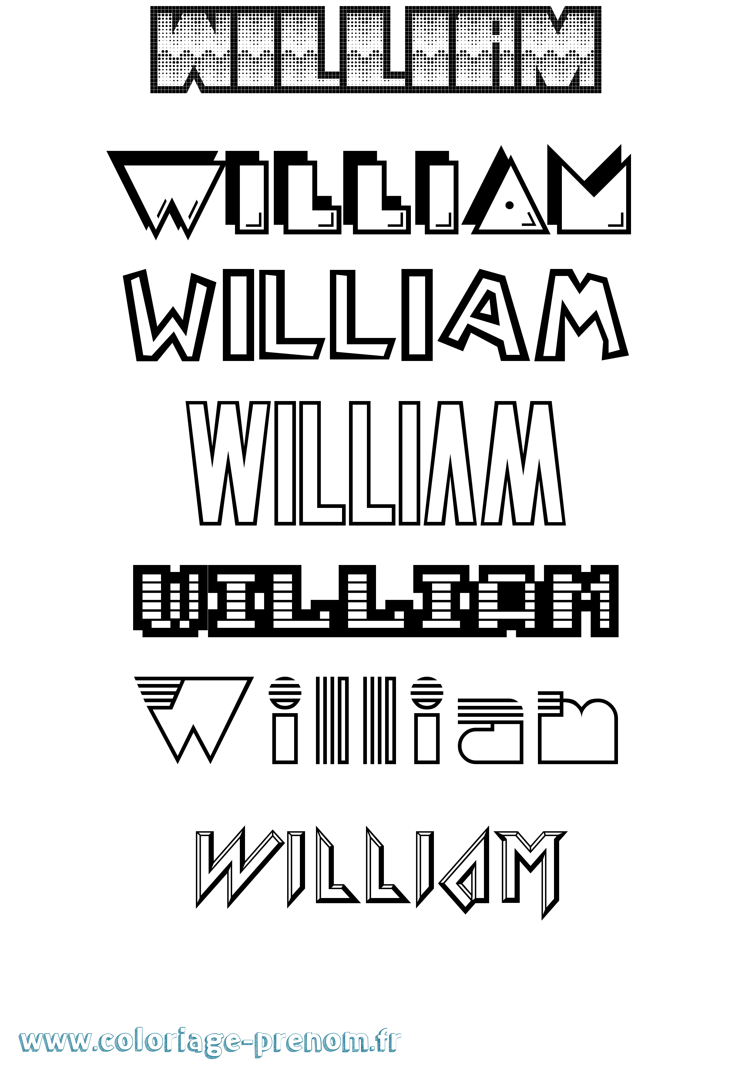 Coloriage prénom William Jeux Vidéos