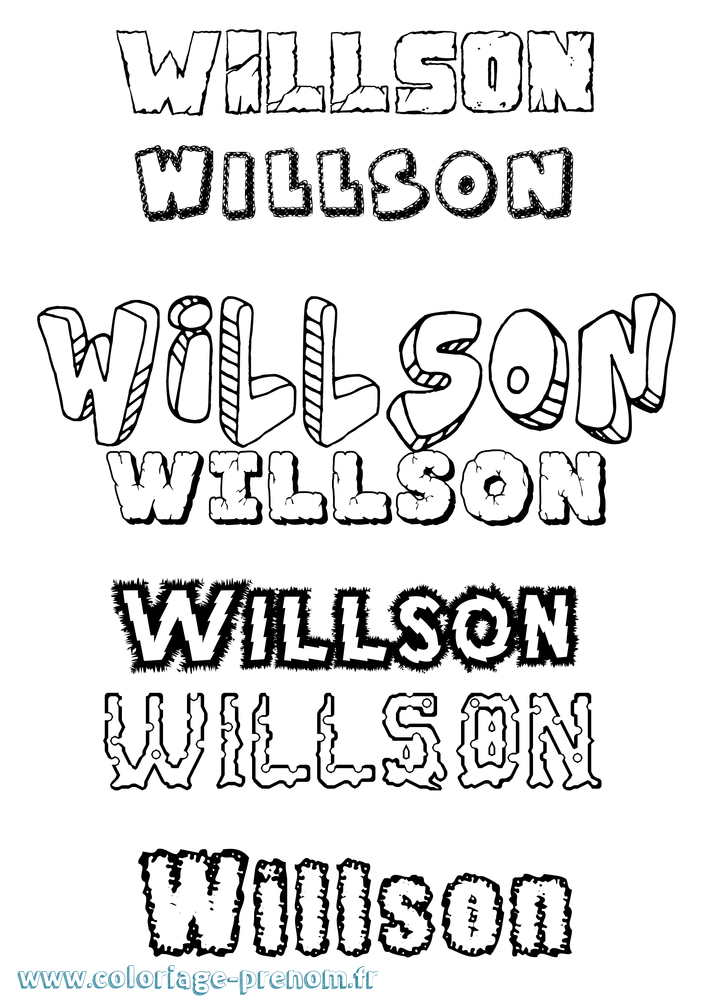 Coloriage prénom Willson