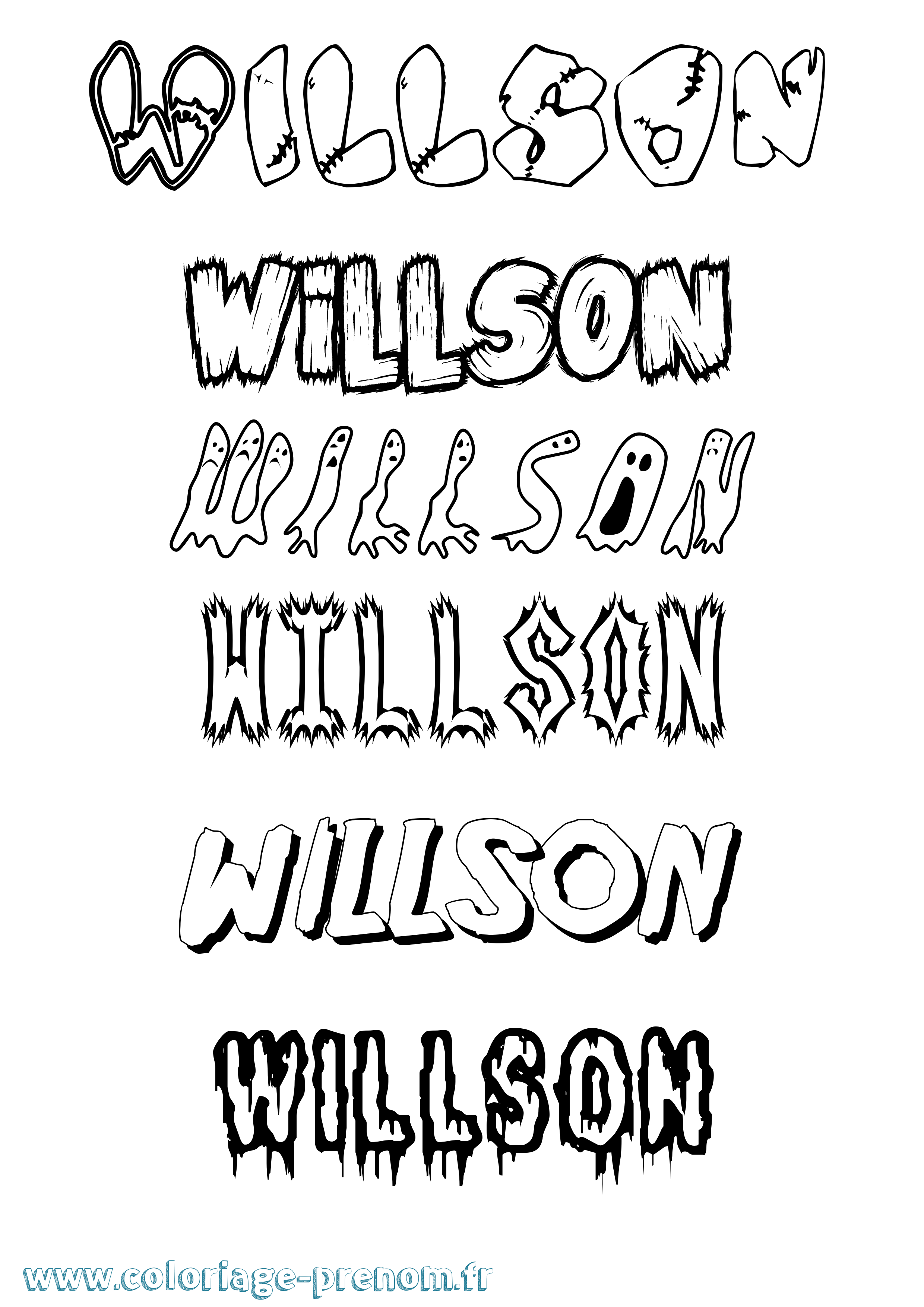 Coloriage prénom Willson
