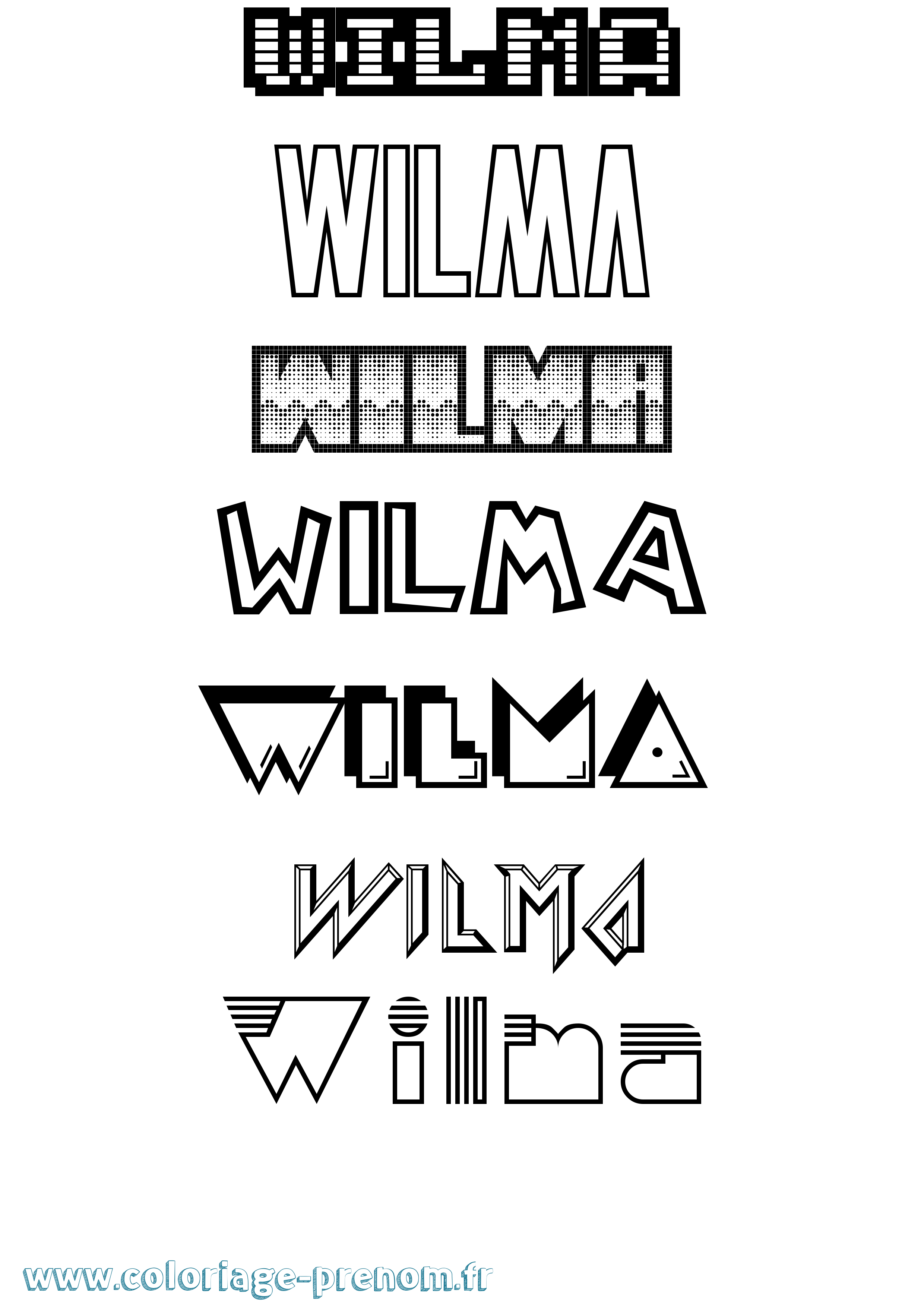 Coloriage prénom Wilma Jeux Vidéos
