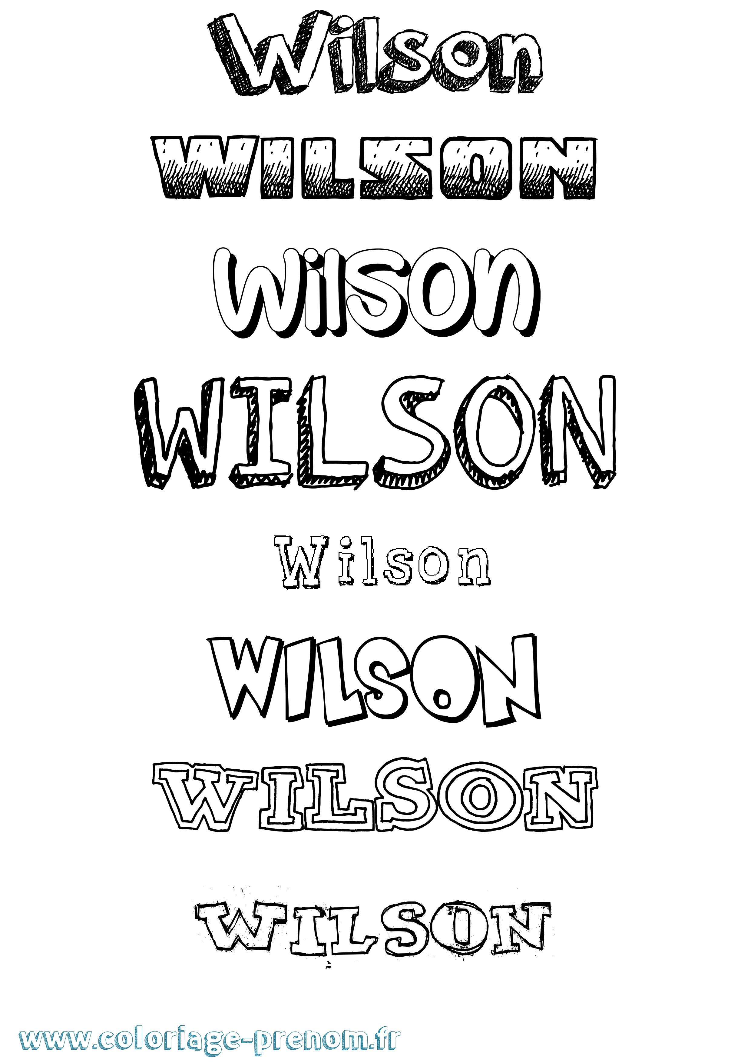 Coloriage prénom Wilson
