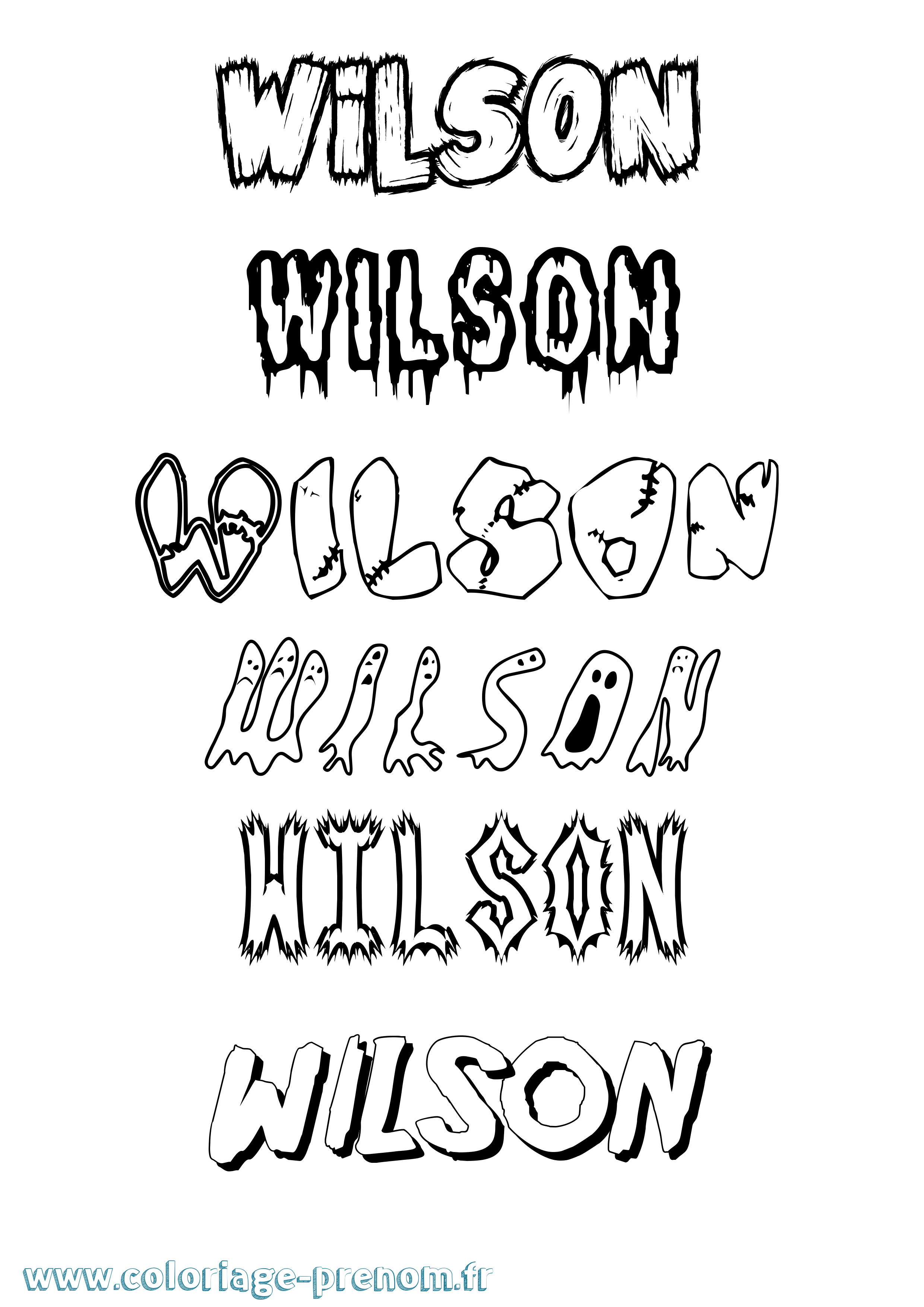 Coloriage prénom Wilson