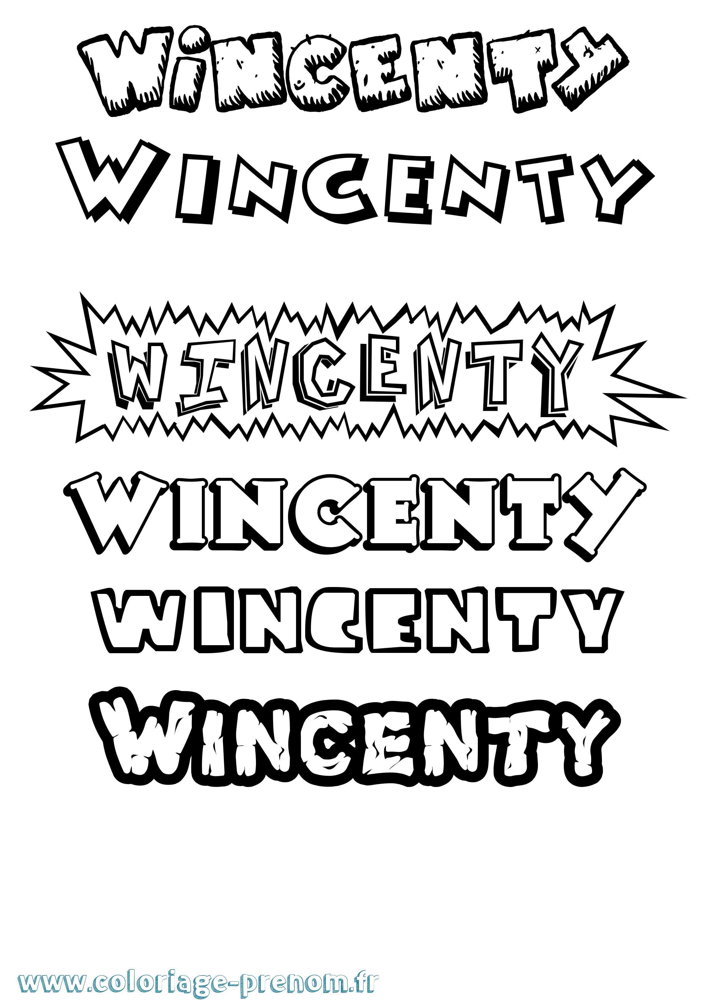 Coloriage prénom Wincenty Dessin Animé