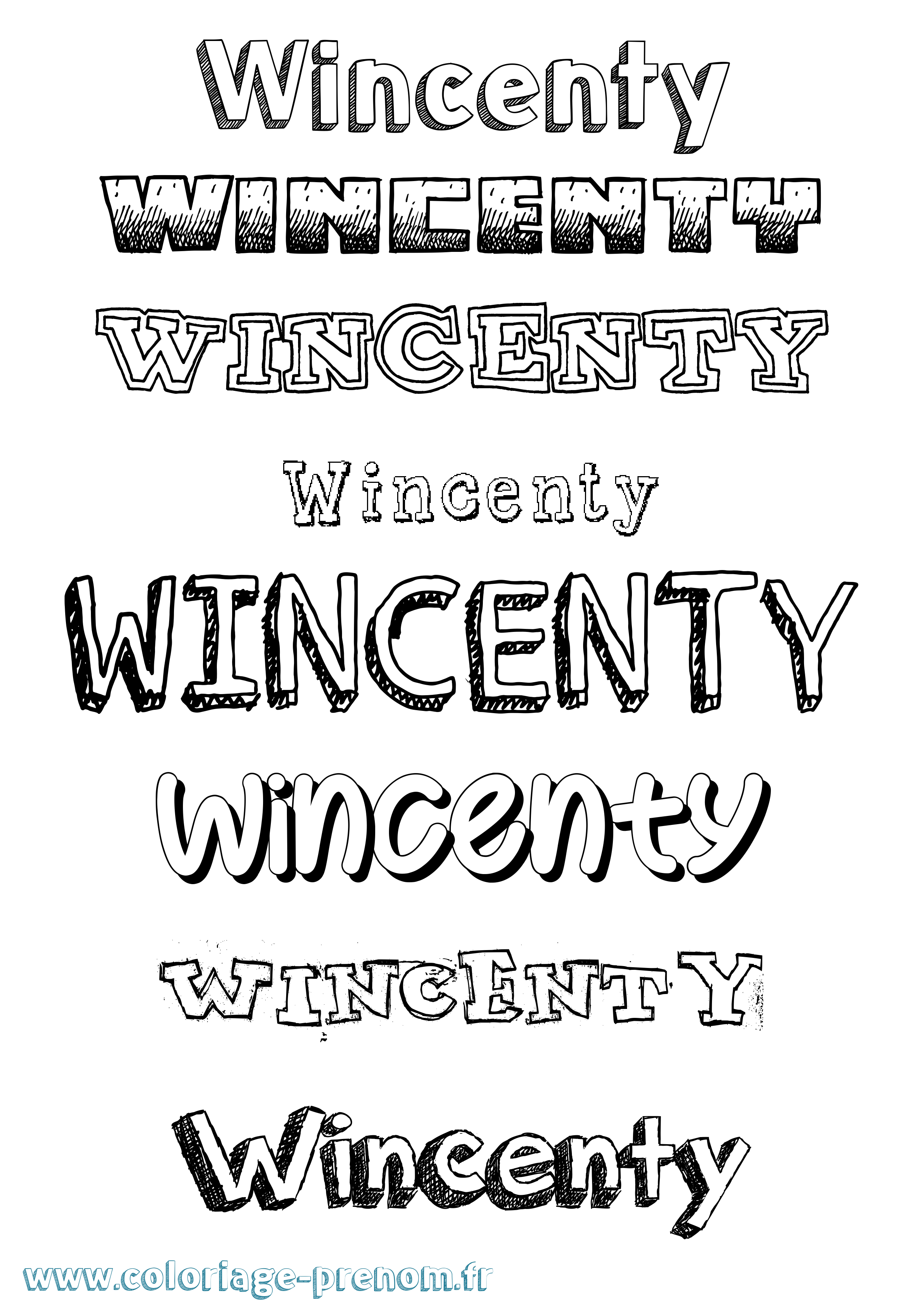 Coloriage Wincenty Dessiné Coloriage prénom Wincenty Dessiné