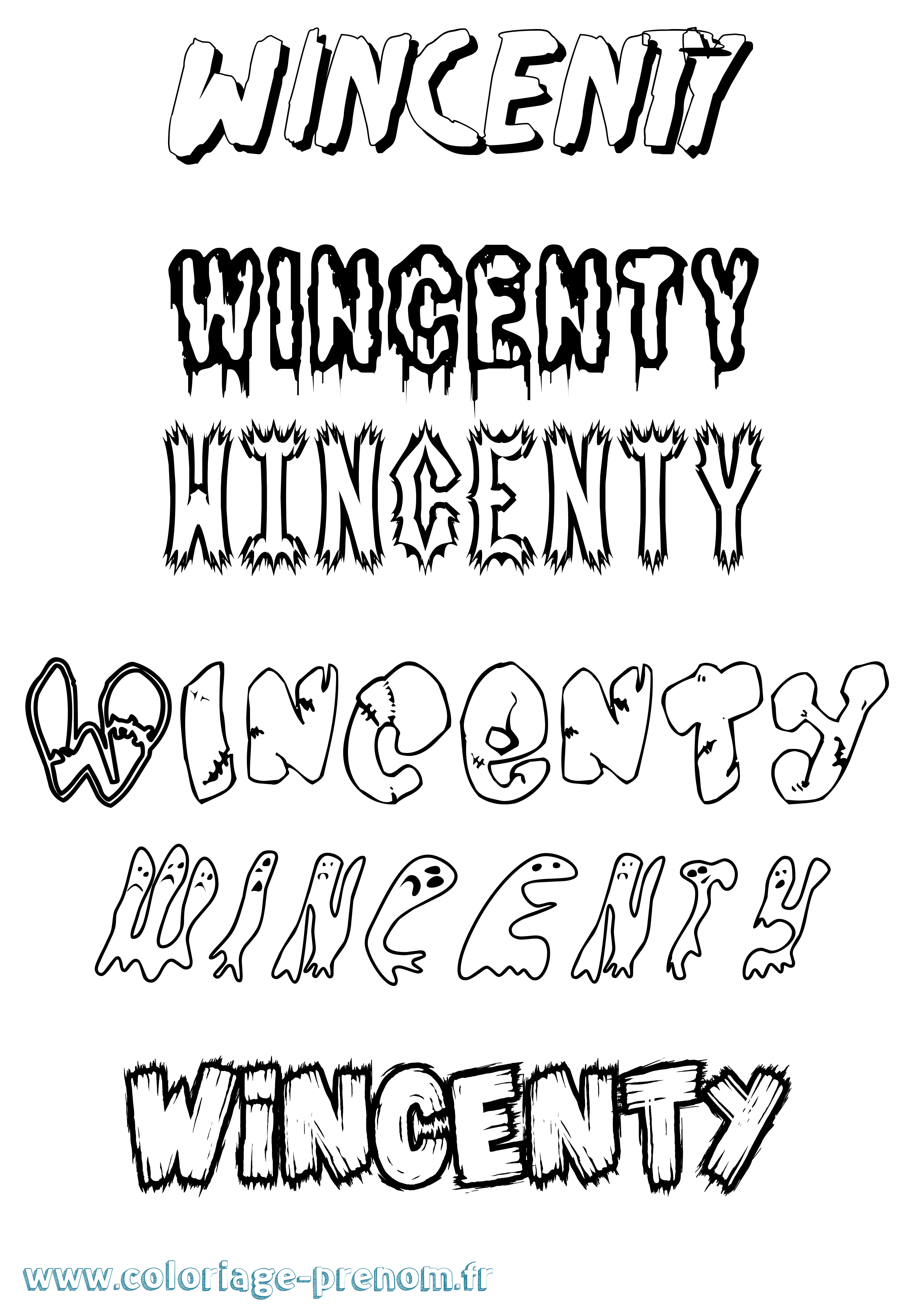 Coloriage Wincenty Frisson Coloriage prénom Wincenty Frisson