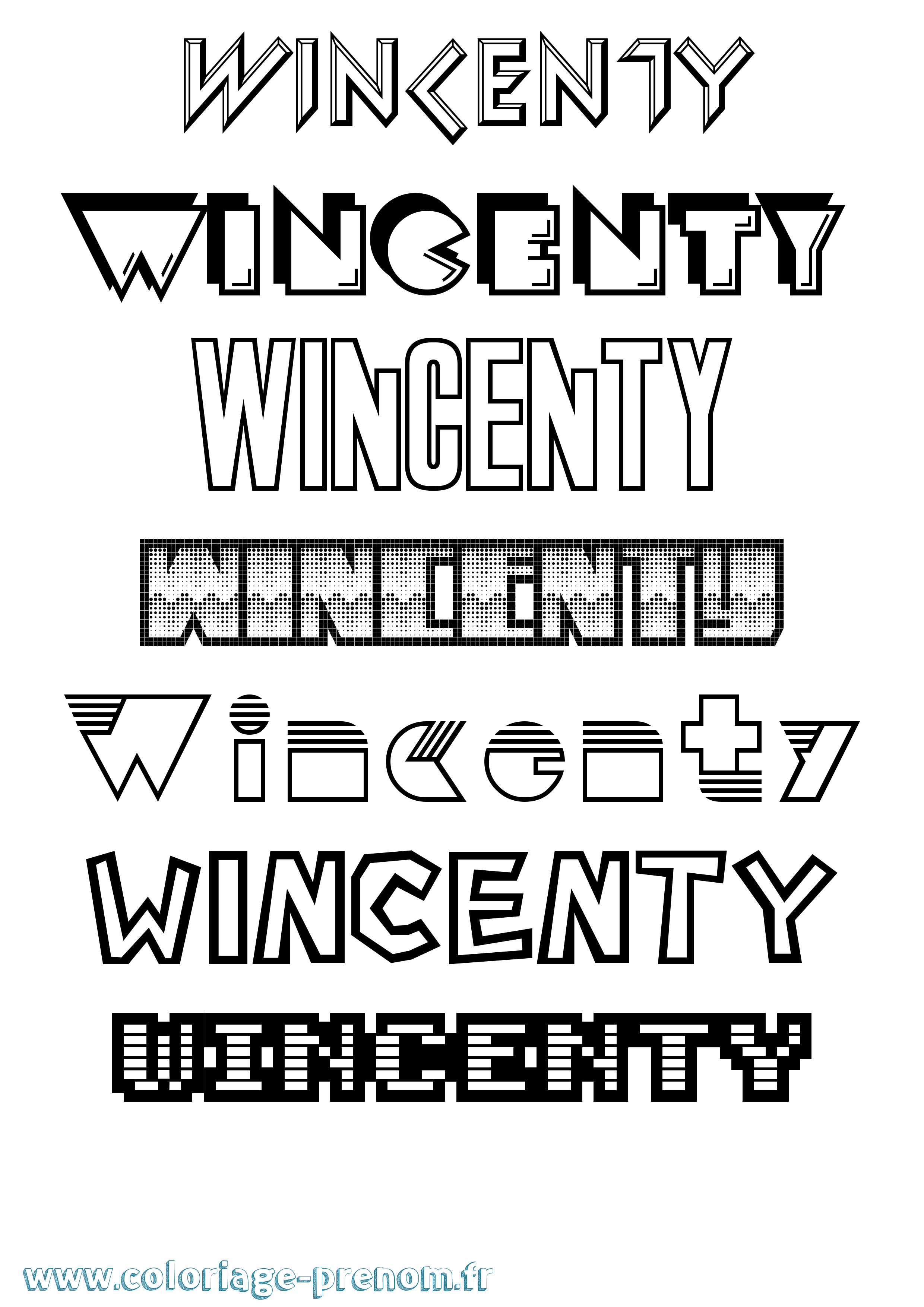 Coloriage prénom Wincenty Jeux Vidéos