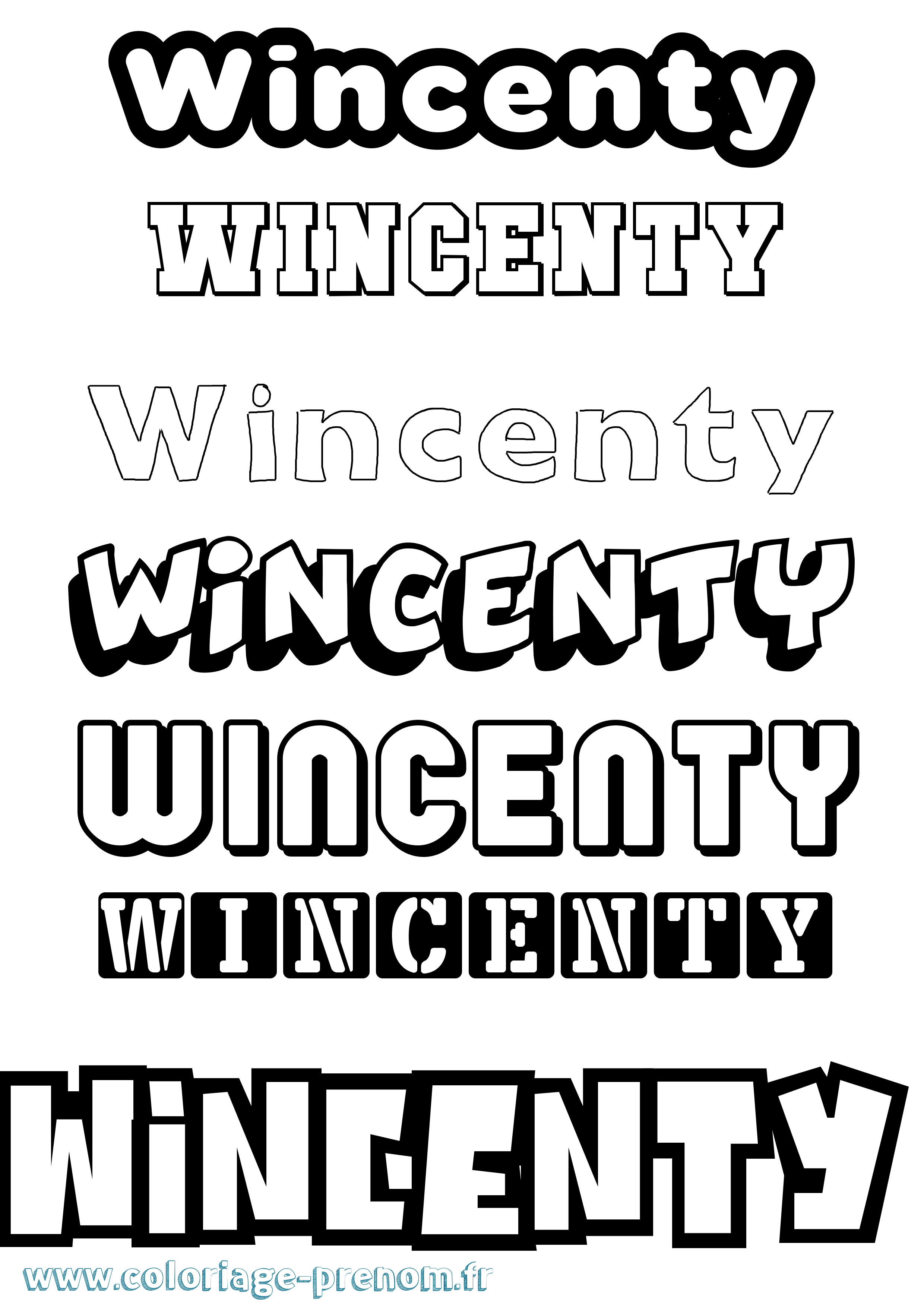 Coloriage Wincenty Simple Coloriage prénom Wincenty Simple