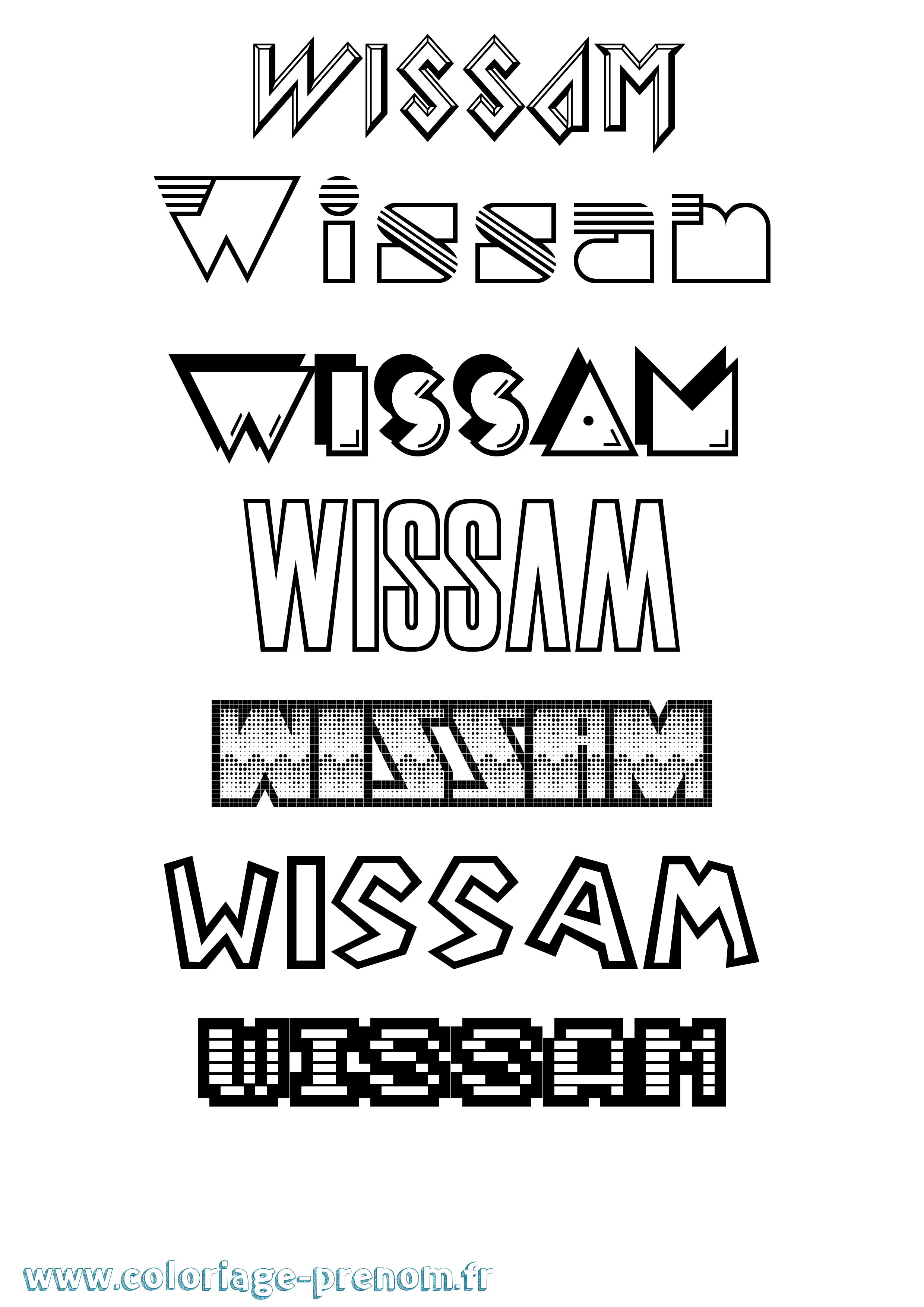 Coloriage prénom Wissam