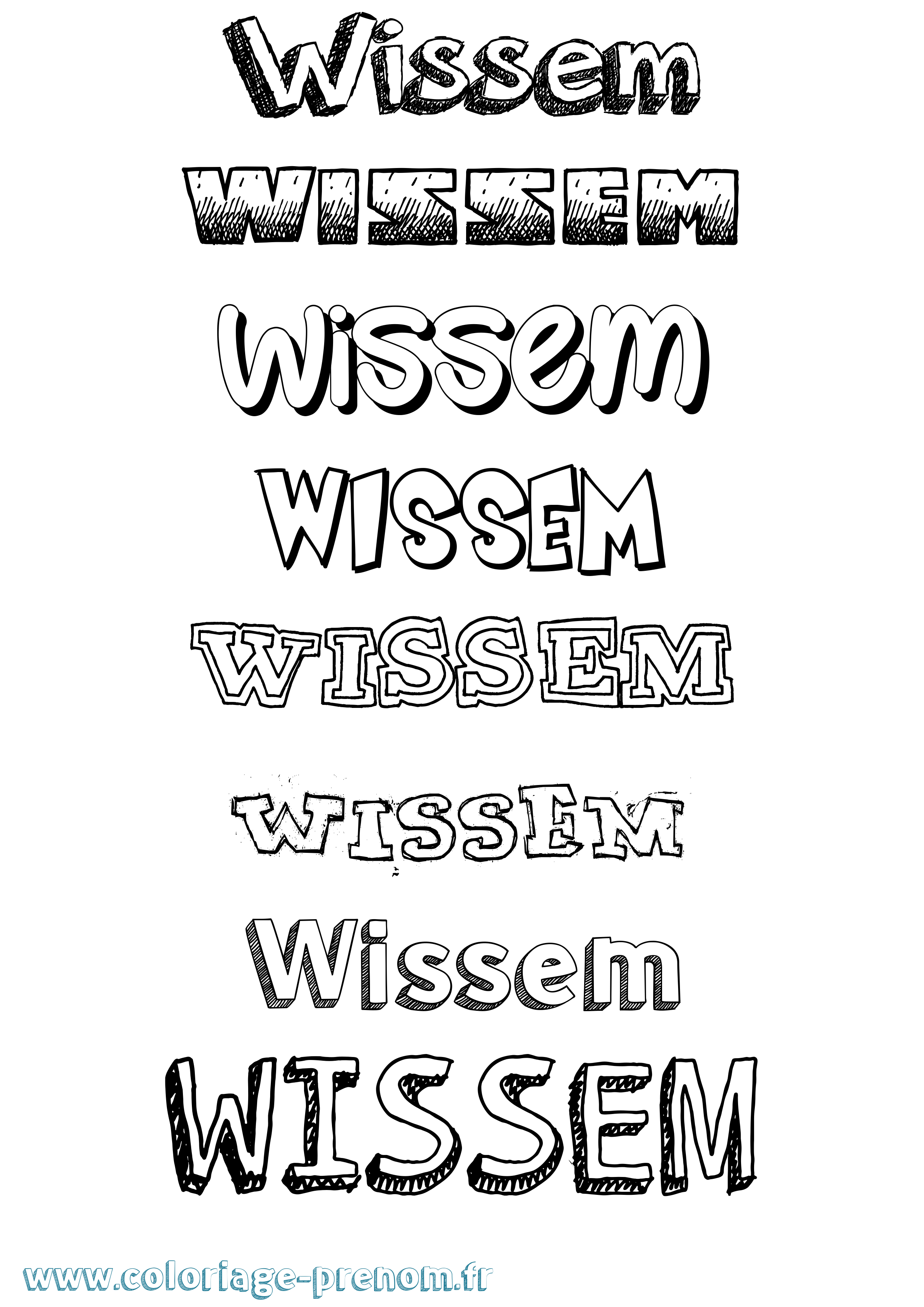 Coloriage prénom Wissem