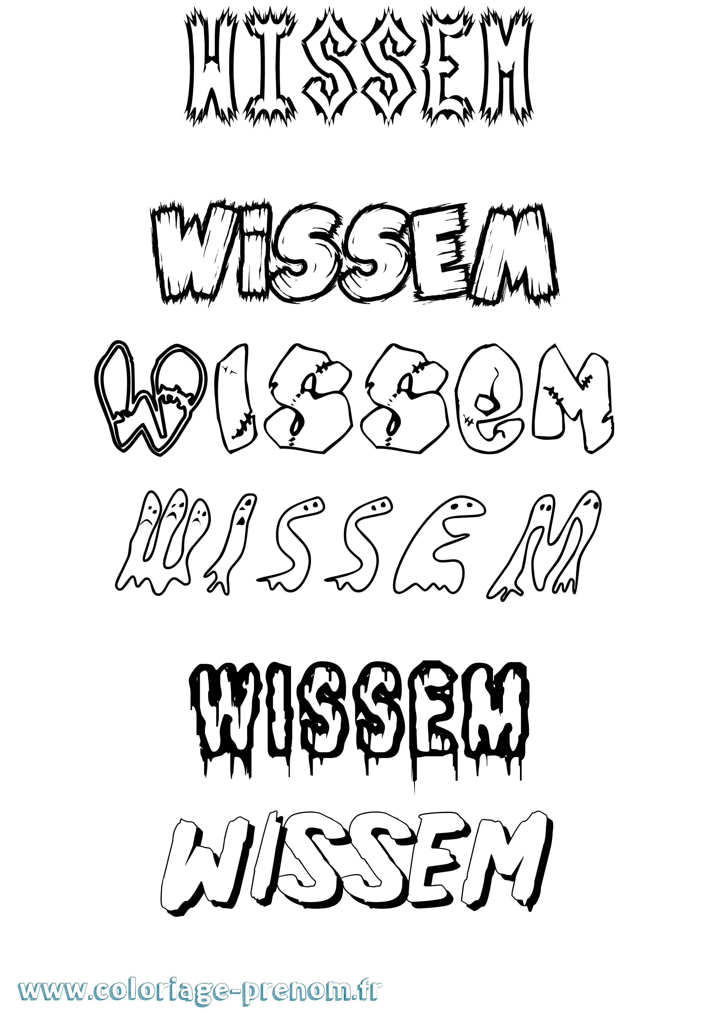 Coloriage prénom Wissem