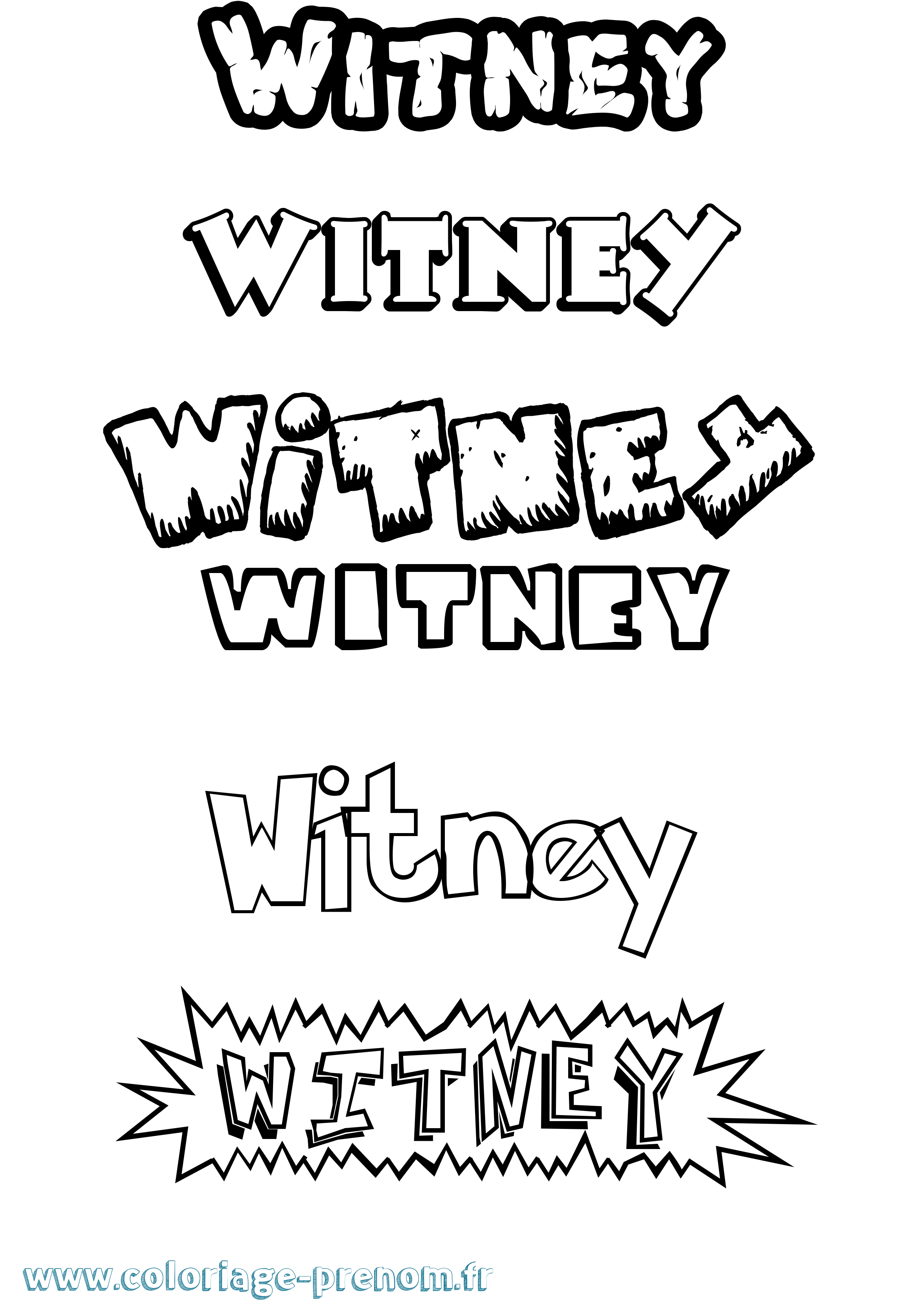 Coloriage prénom Witney Dessin Animé