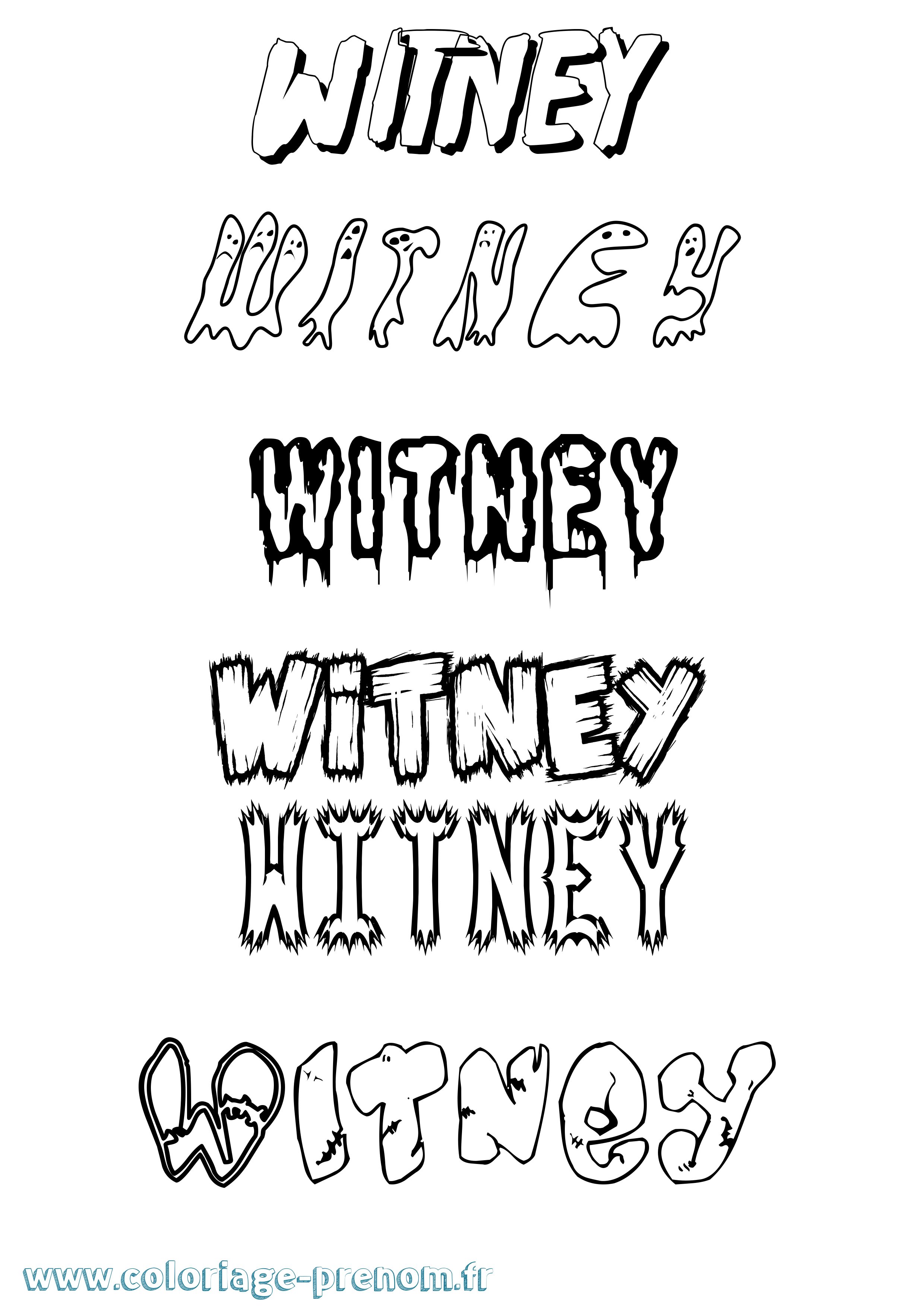 Coloriage prénom Witney Frisson