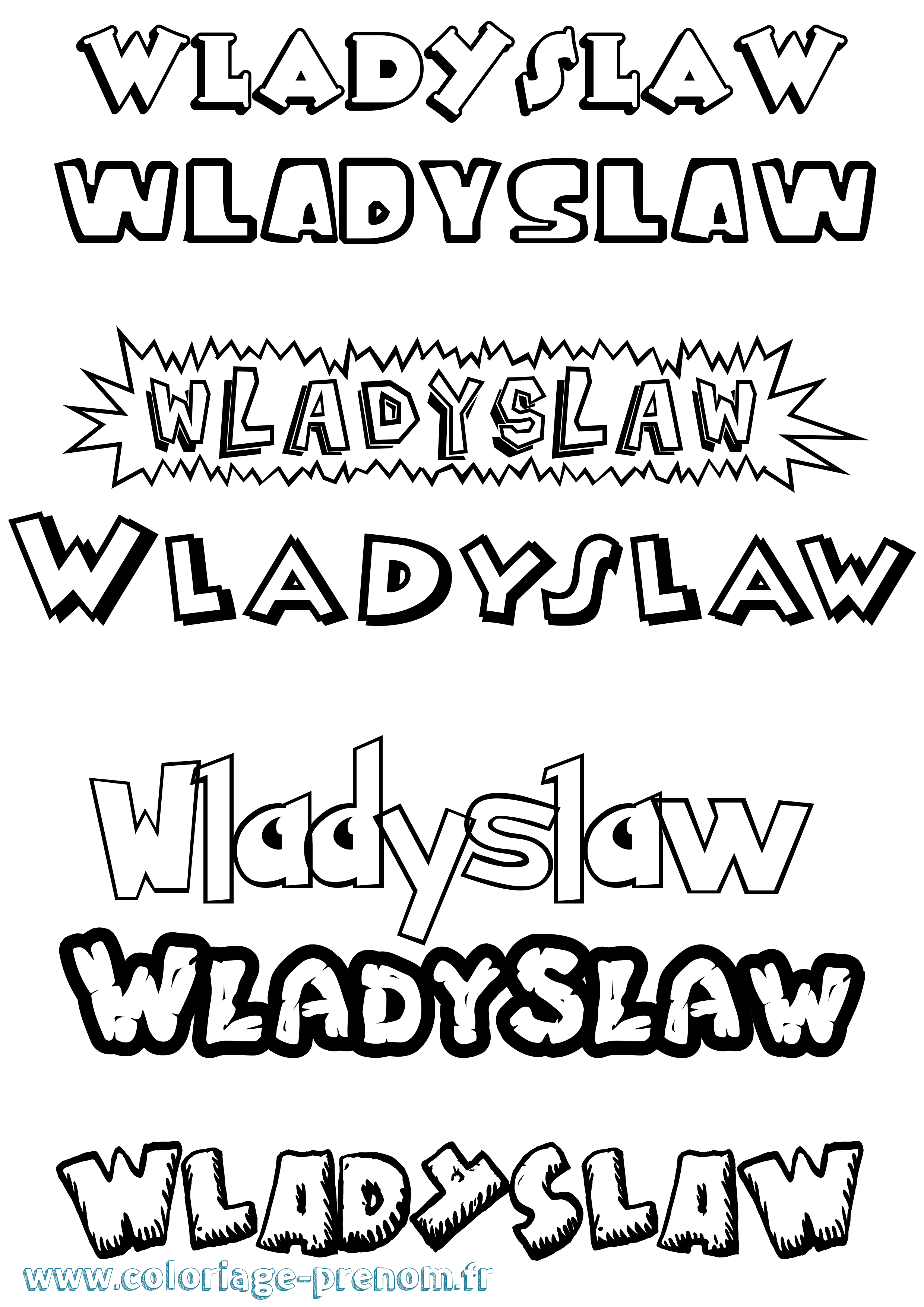 Coloriage prénom Wladyslaw Dessin Animé