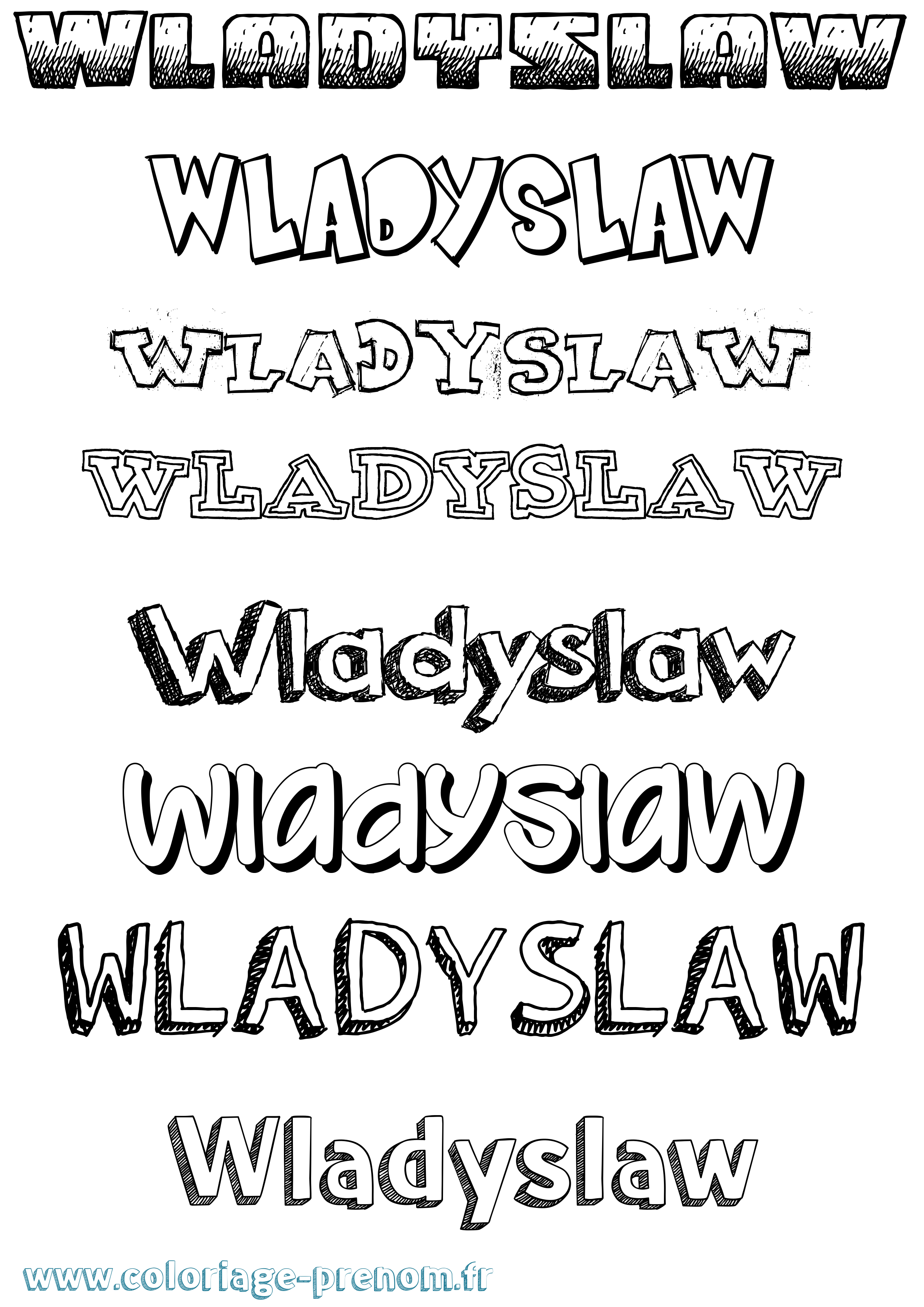 Coloriage prénom Wladyslaw Dessiné