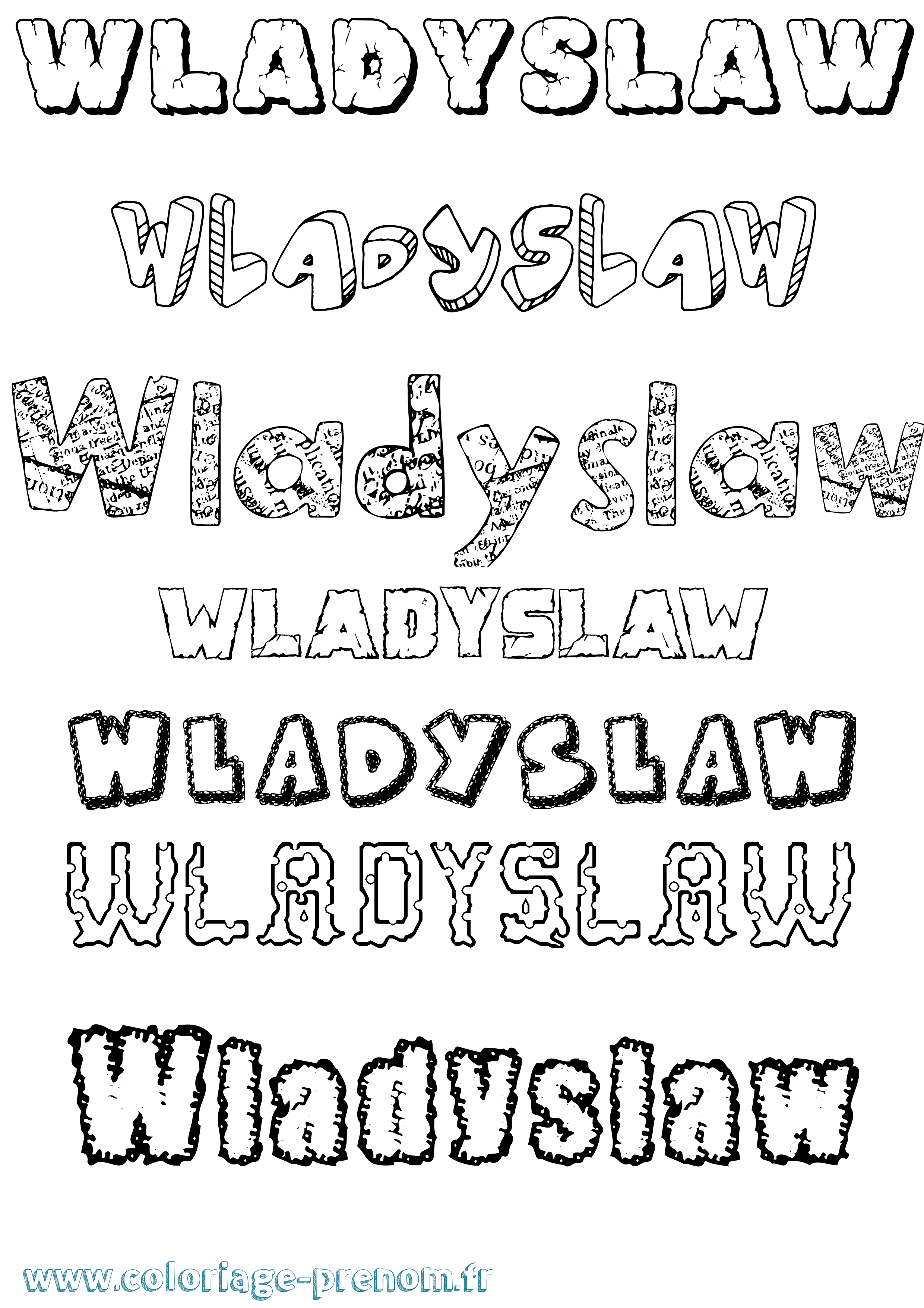 Coloriage prénom Wladyslaw Destructuré
