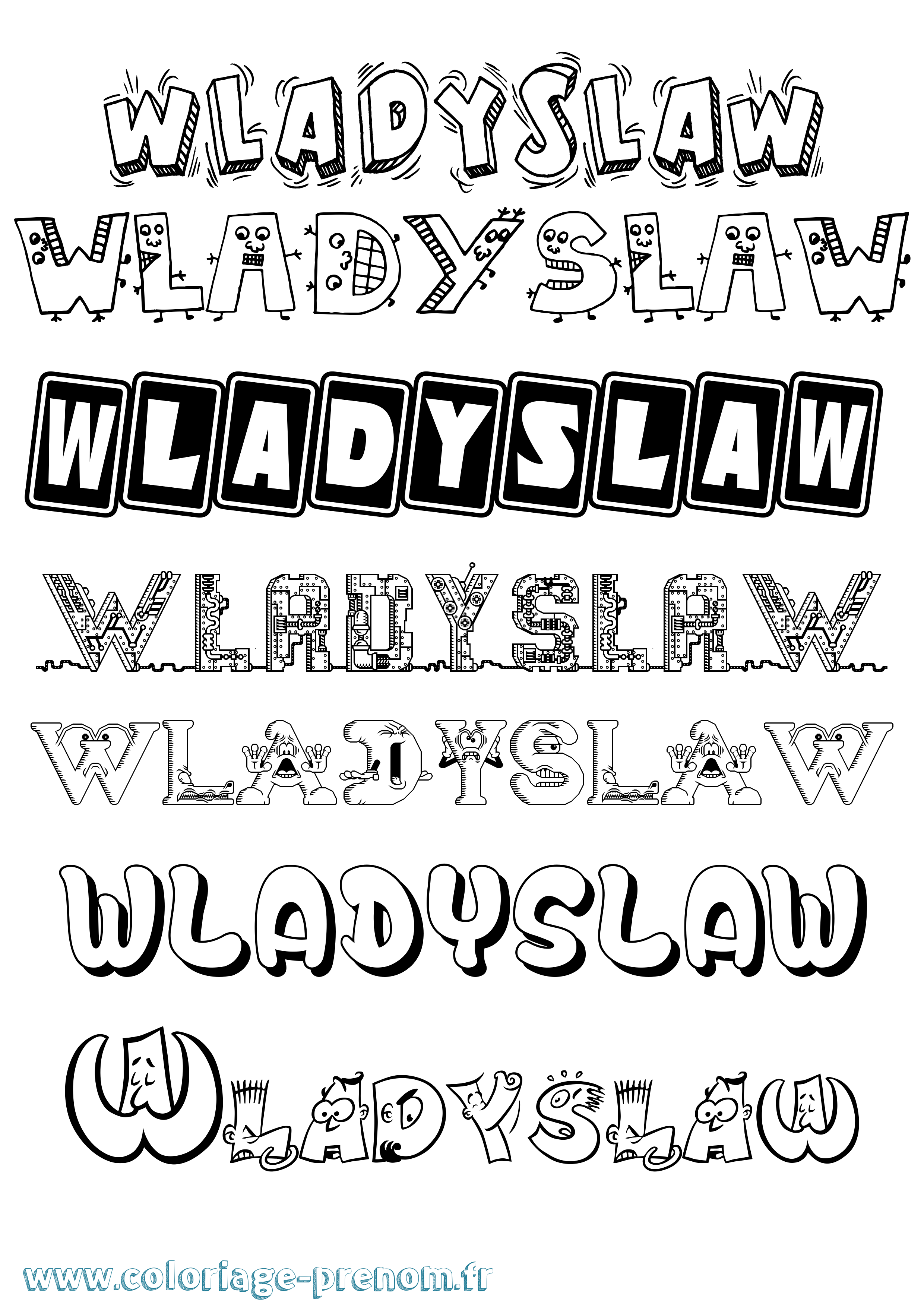 Coloriage prénom Wladyslaw Fun