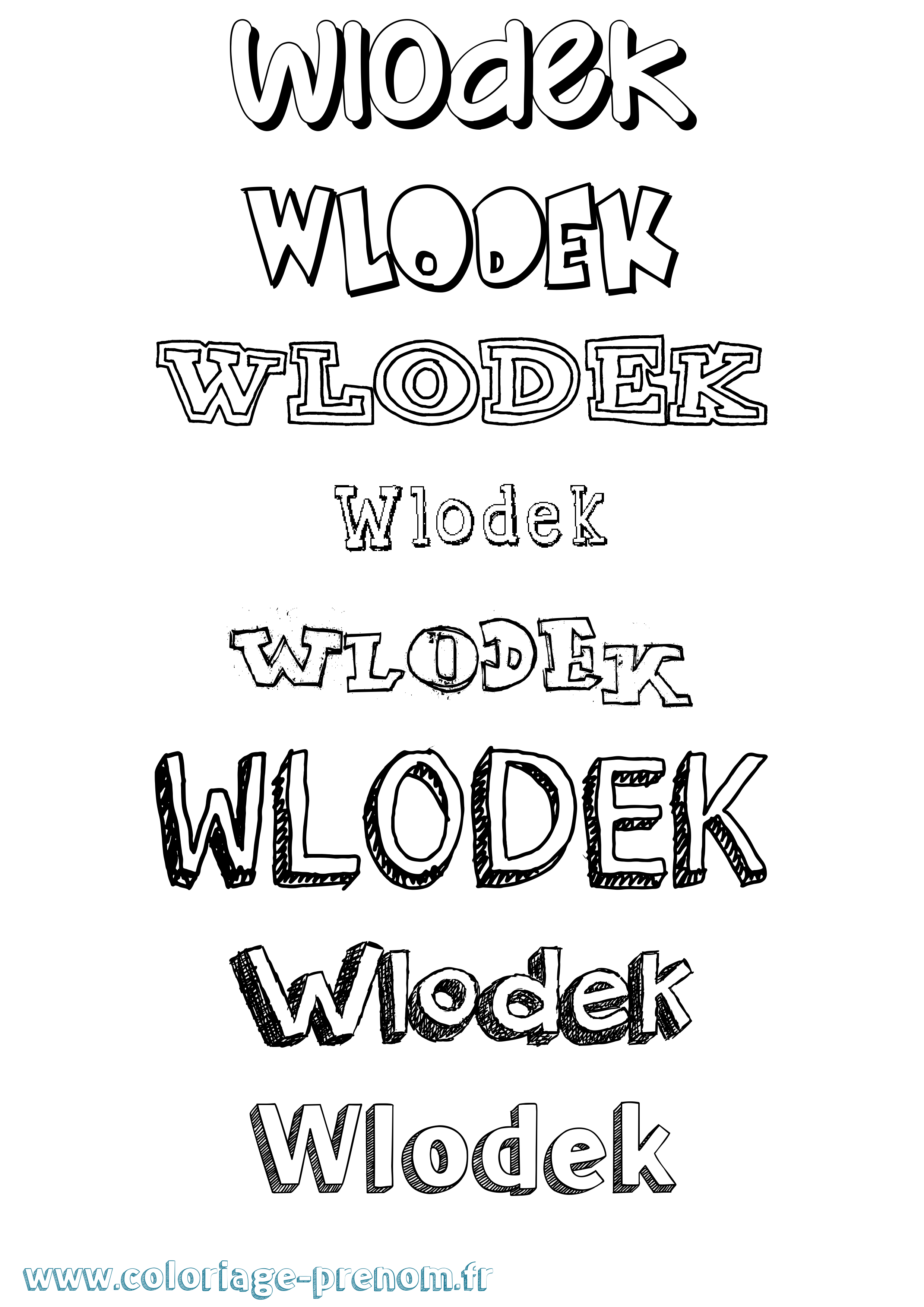 Coloriage Wlodek Dessiné Coloriage prénom Wlodek Dessiné