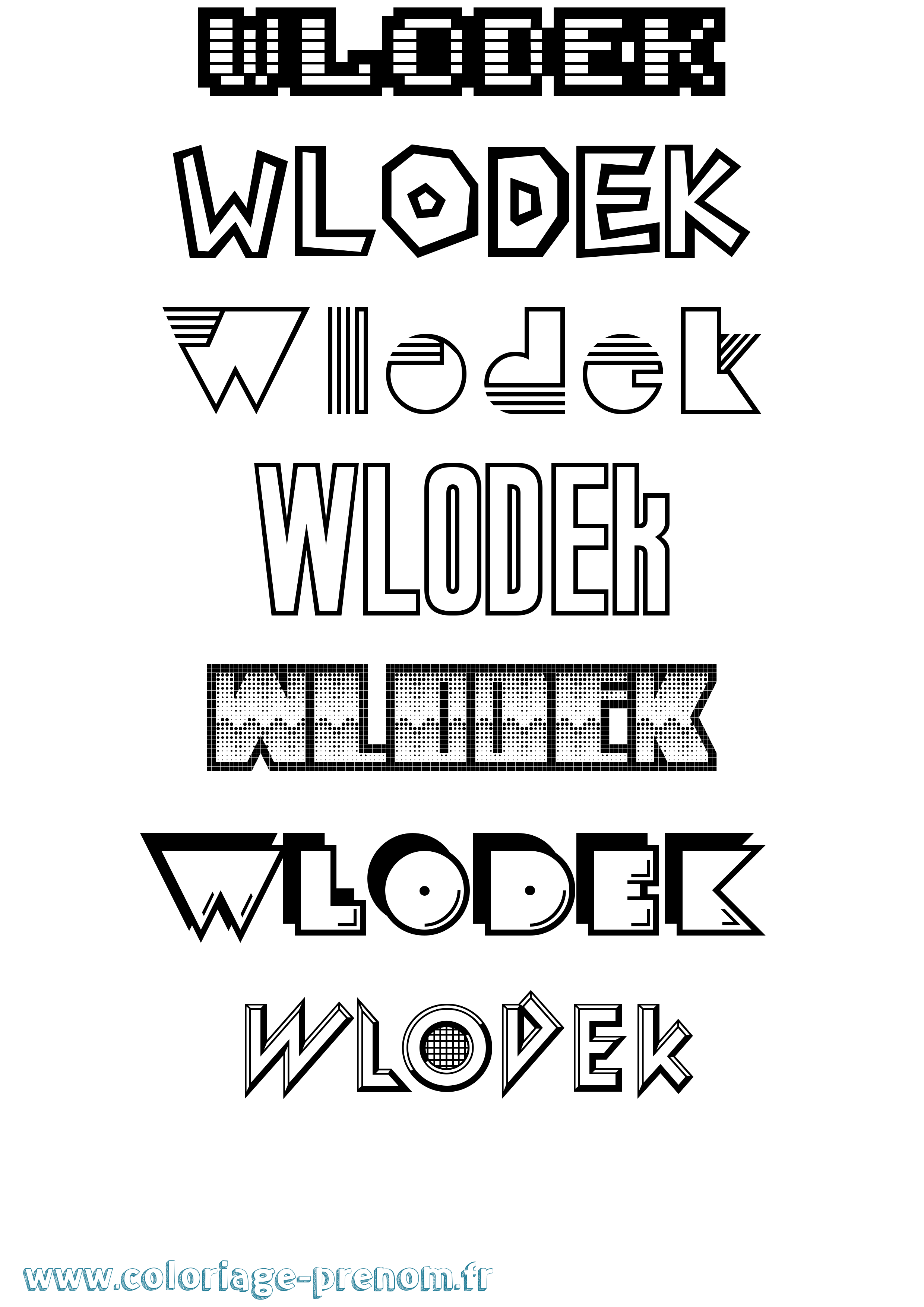 Coloriage Wlodek Jeux Vidéos Coloriage prénom Wlodek Jeux Vidéos