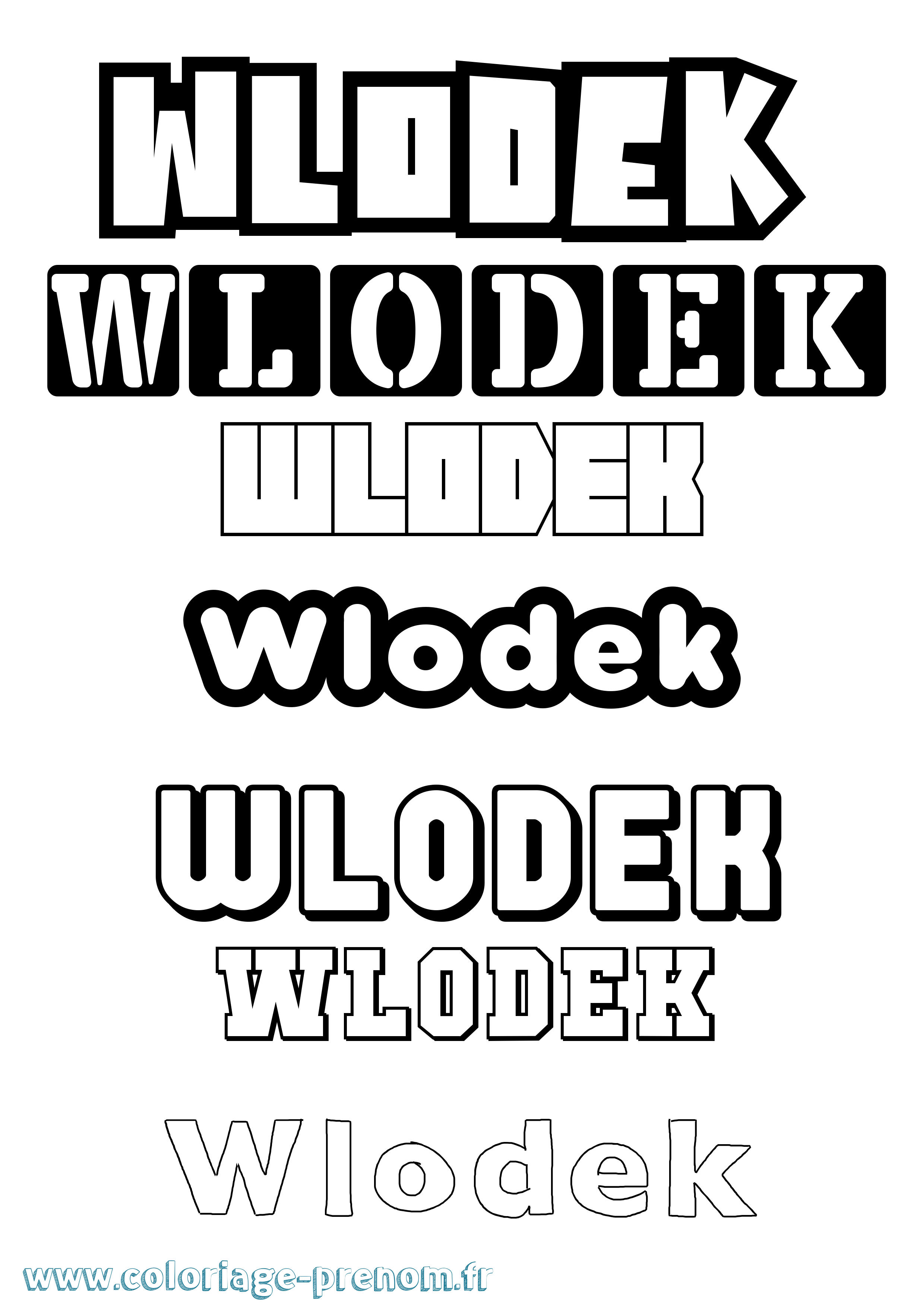 Coloriage Wlodek Simple Coloriage prénom Wlodek Simple