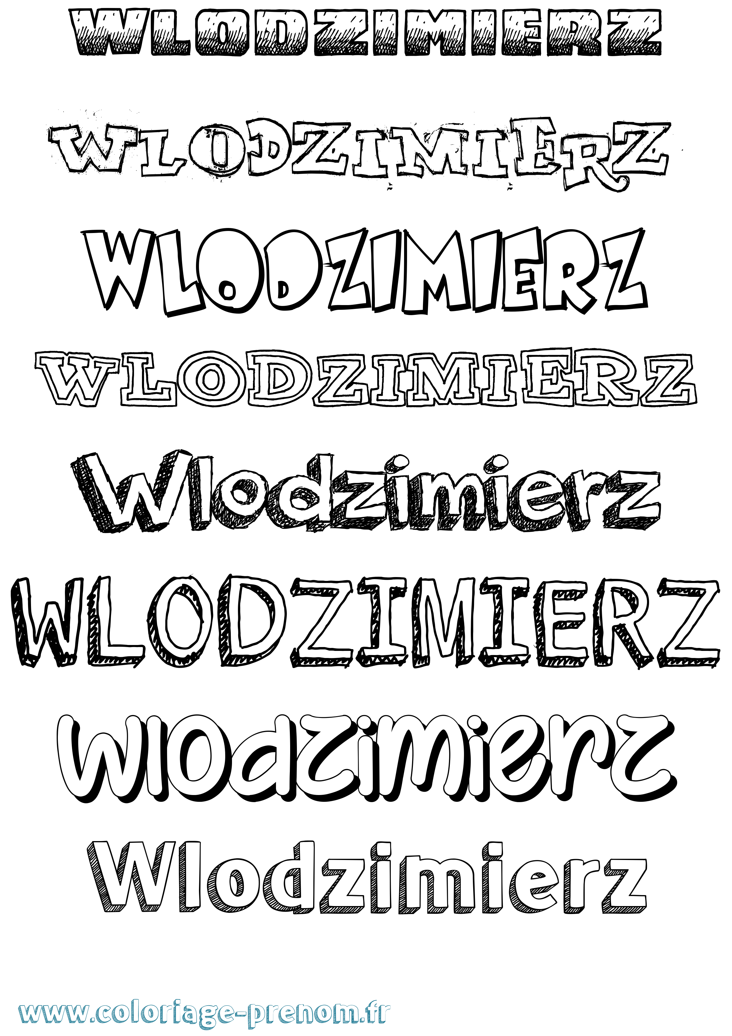 Coloriage prénom Wlodzimierz Dessiné