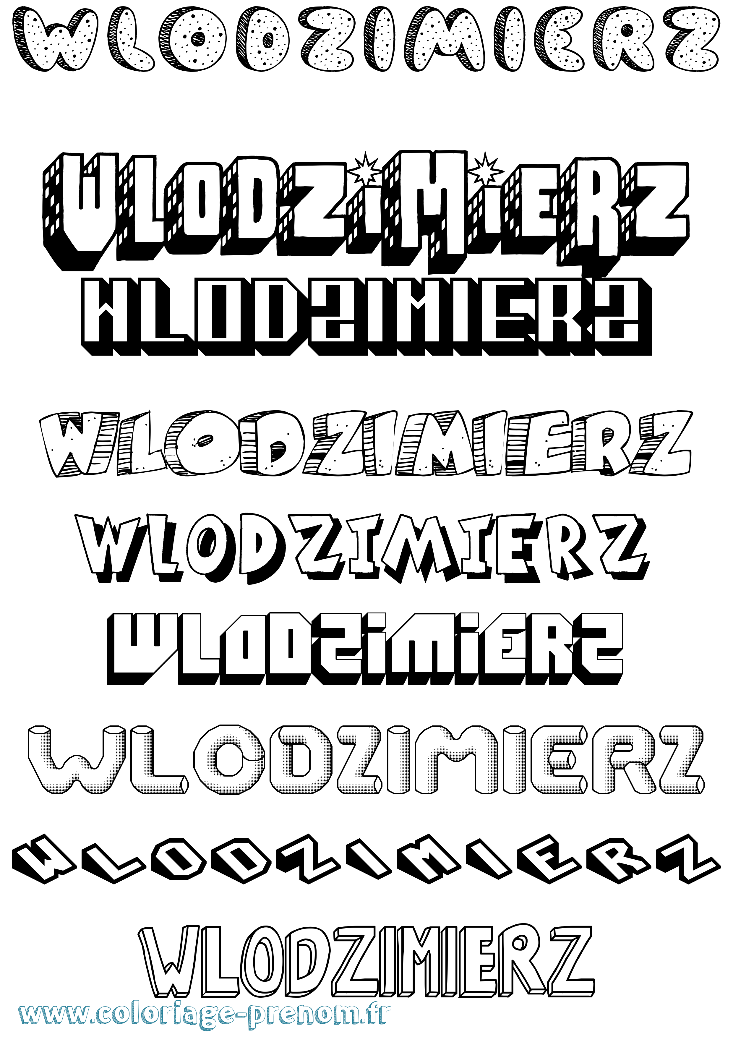 Coloriage prénom Wlodzimierz Effet 3D