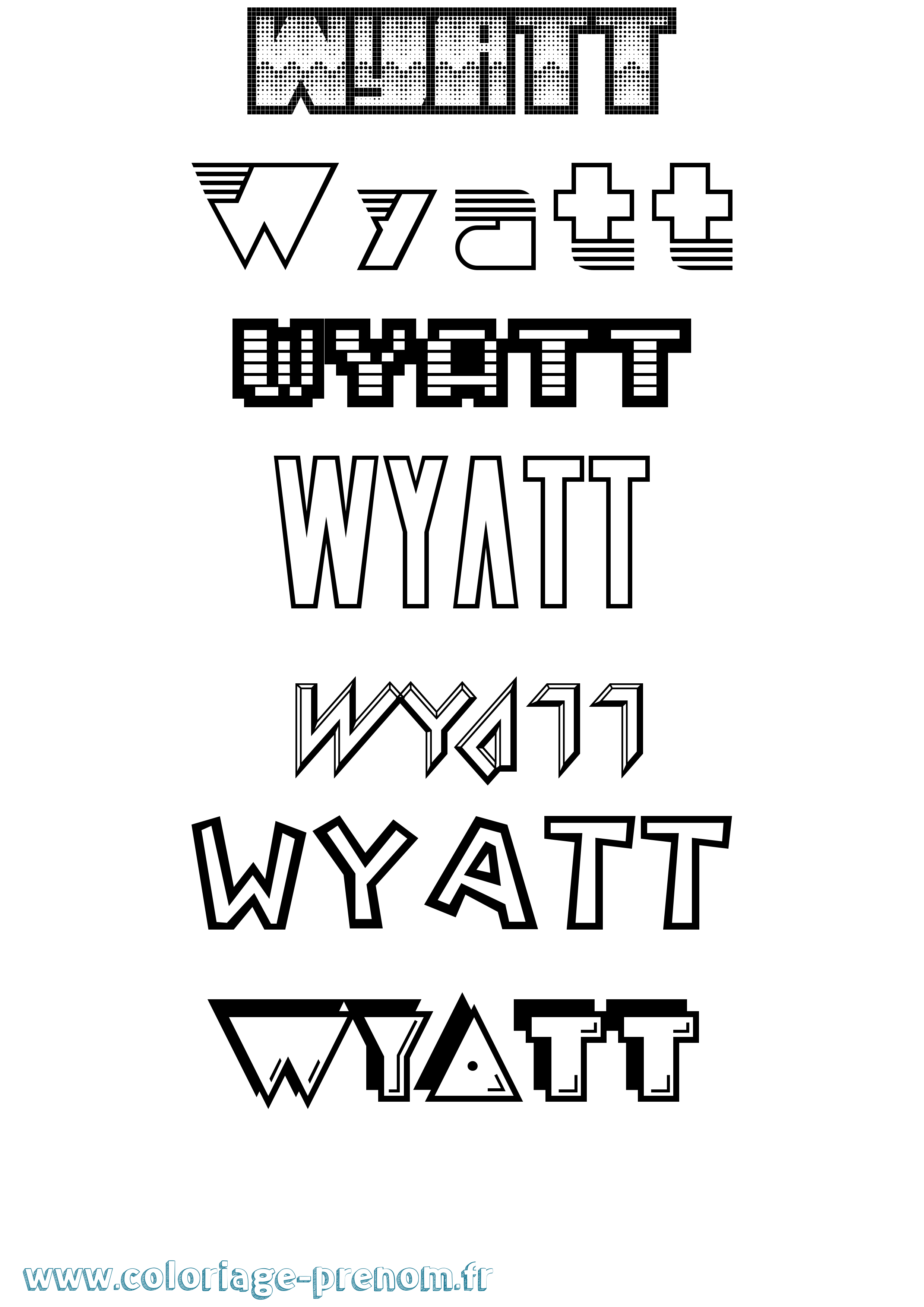 Coloriage Wyatt Jeux Vidéos Coloriage prénom Wyatt Jeux Vidéos