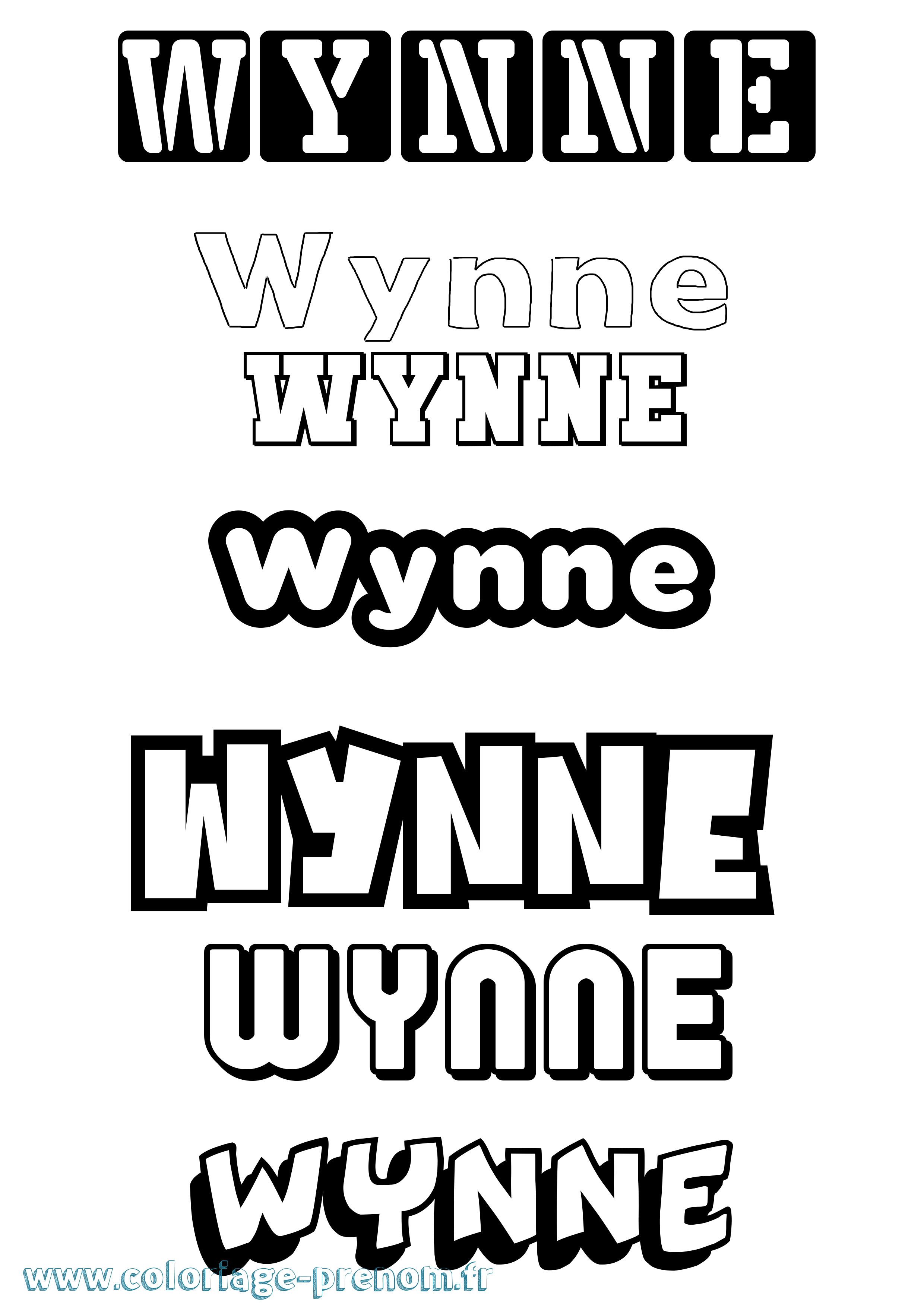 Coloriage prénom Wynne Simple