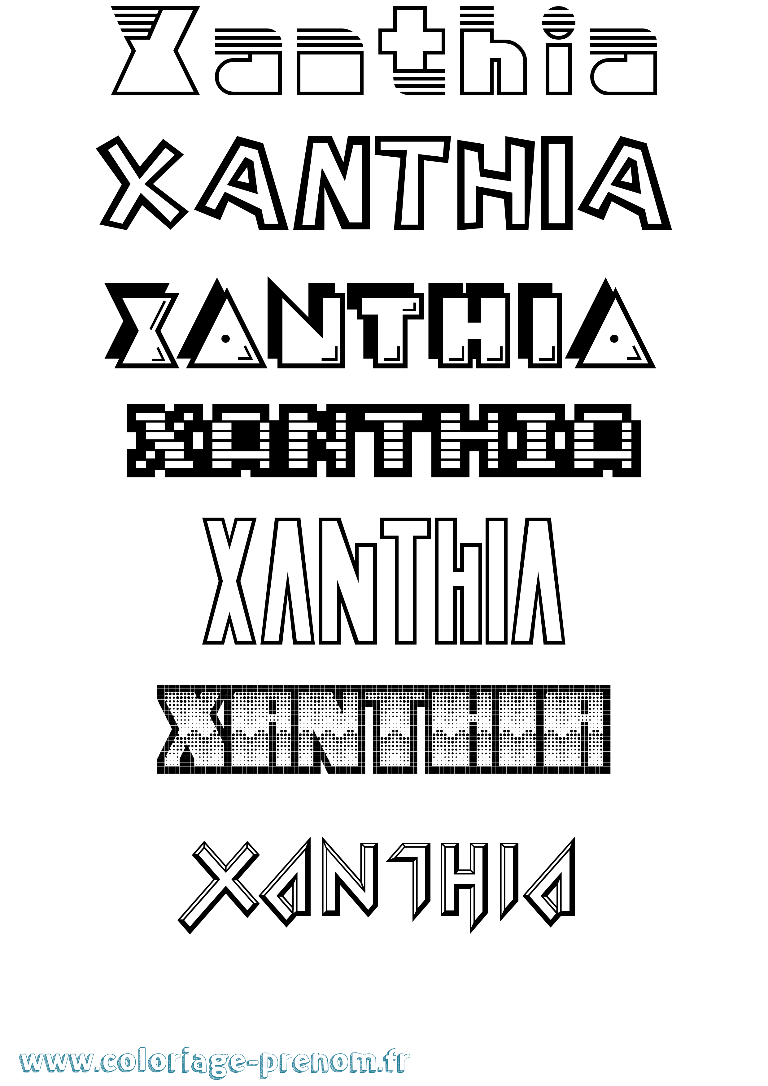 Coloriage Xanthia Jeux Vidéos Coloriage prénom Xanthia Jeux Vidéos