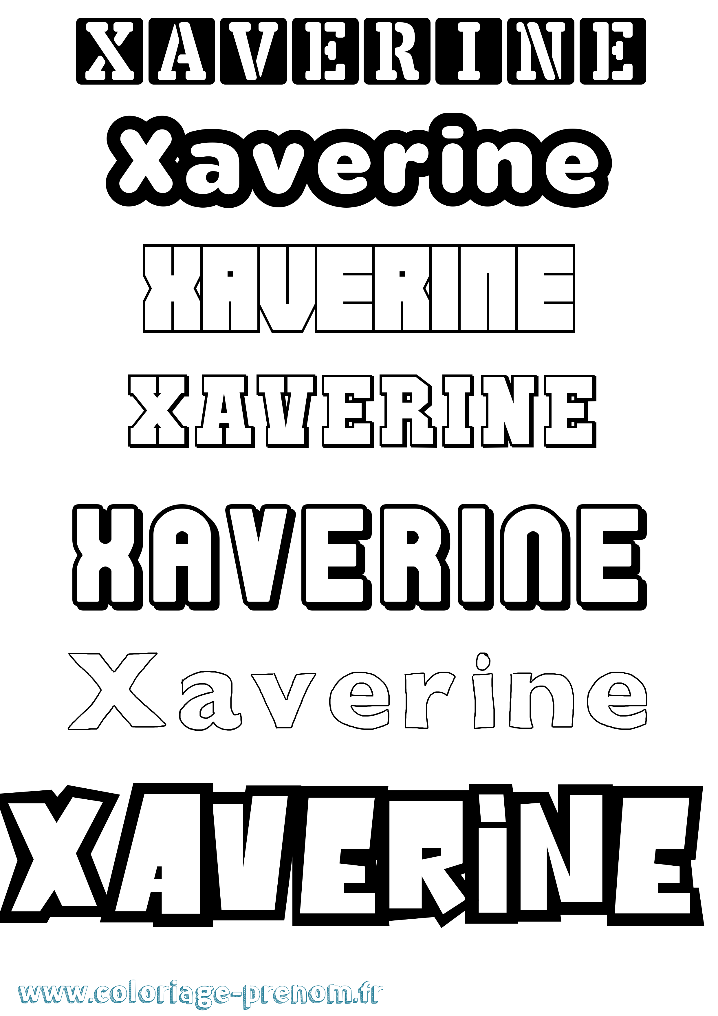 Coloriage Xaverine Simple Coloriage prénom Xaverine Simple