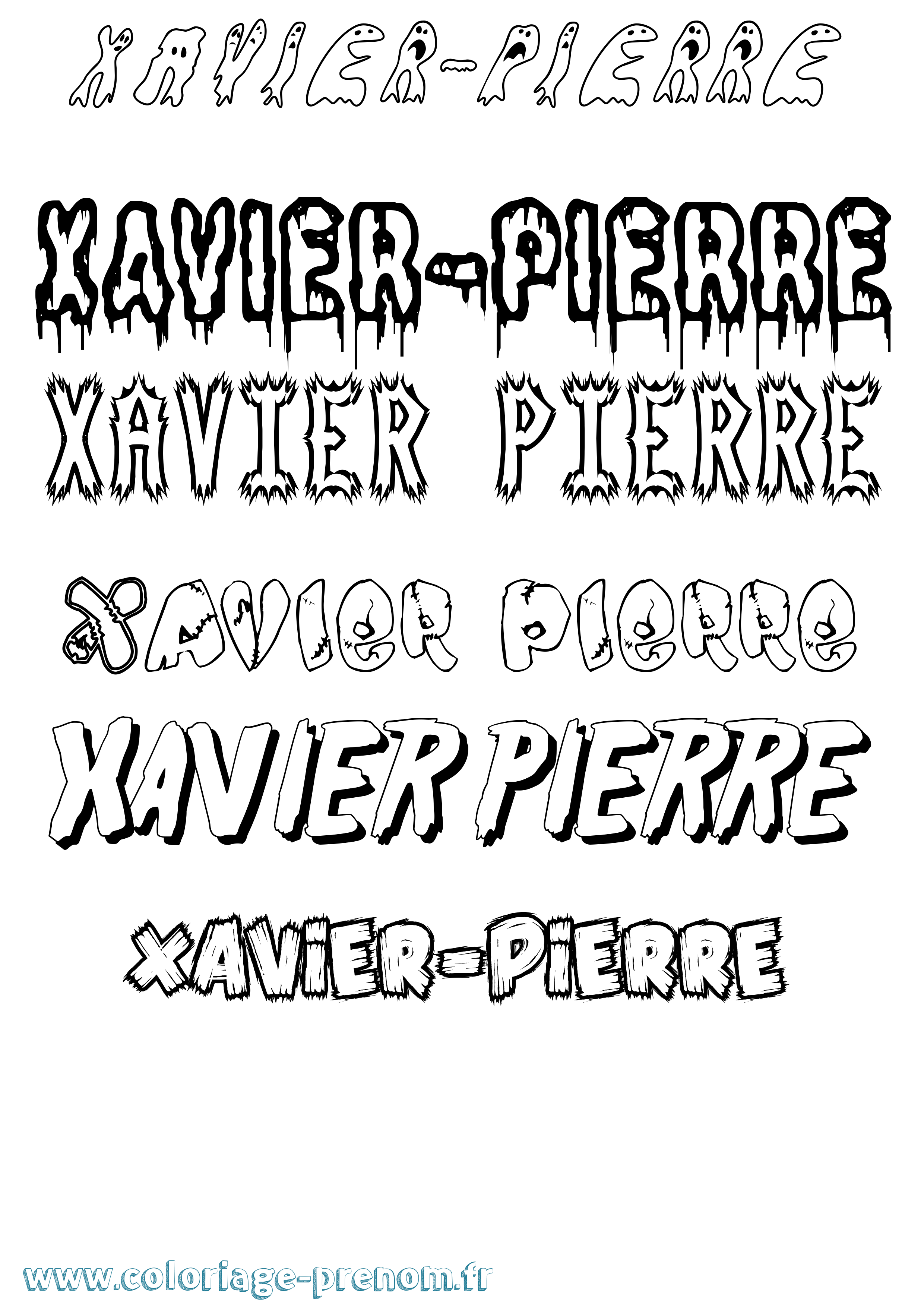 Coloriage Xavier-Pierre Frisson Coloriage prénom Xavier-Pierre Frisson