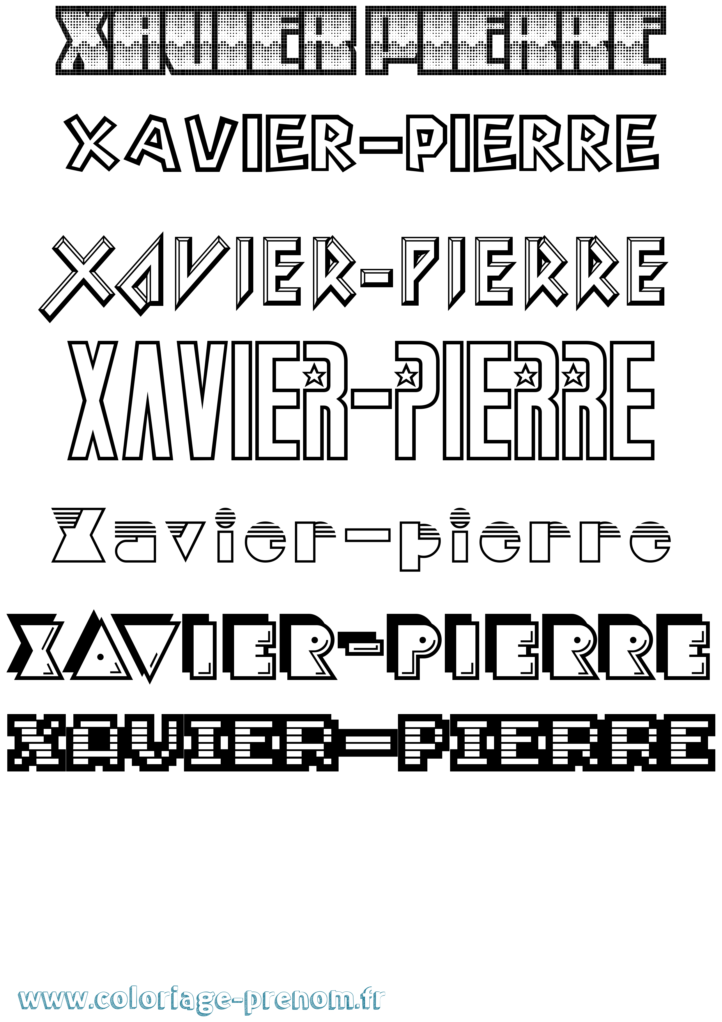 Coloriage Xavier-Pierre Jeux Vidéos Coloriage prénom Xavier-Pierre Jeux Vidéos