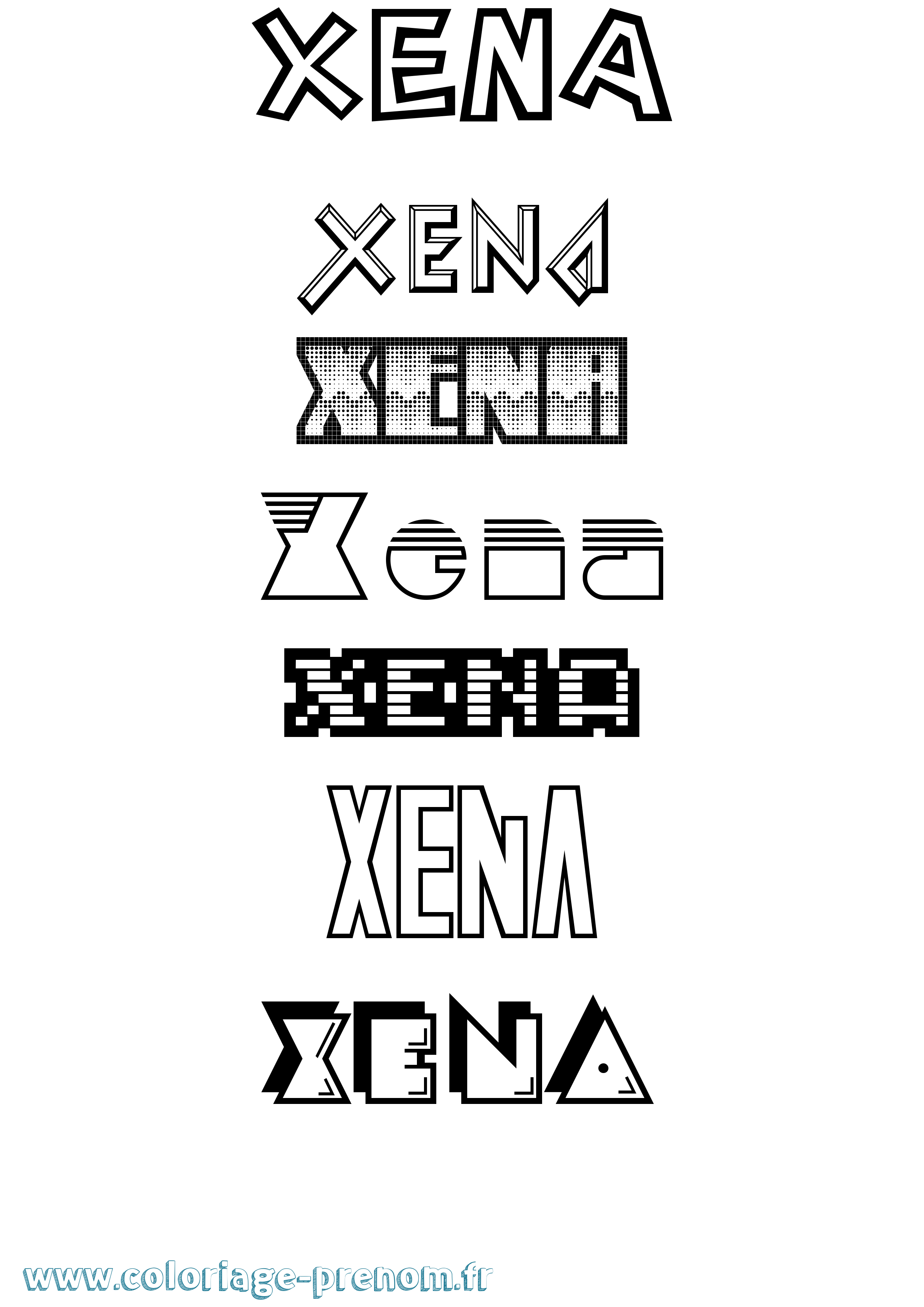 Coloriage Xena Jeux Vidéos Coloriage prénom Xena Jeux Vidéos