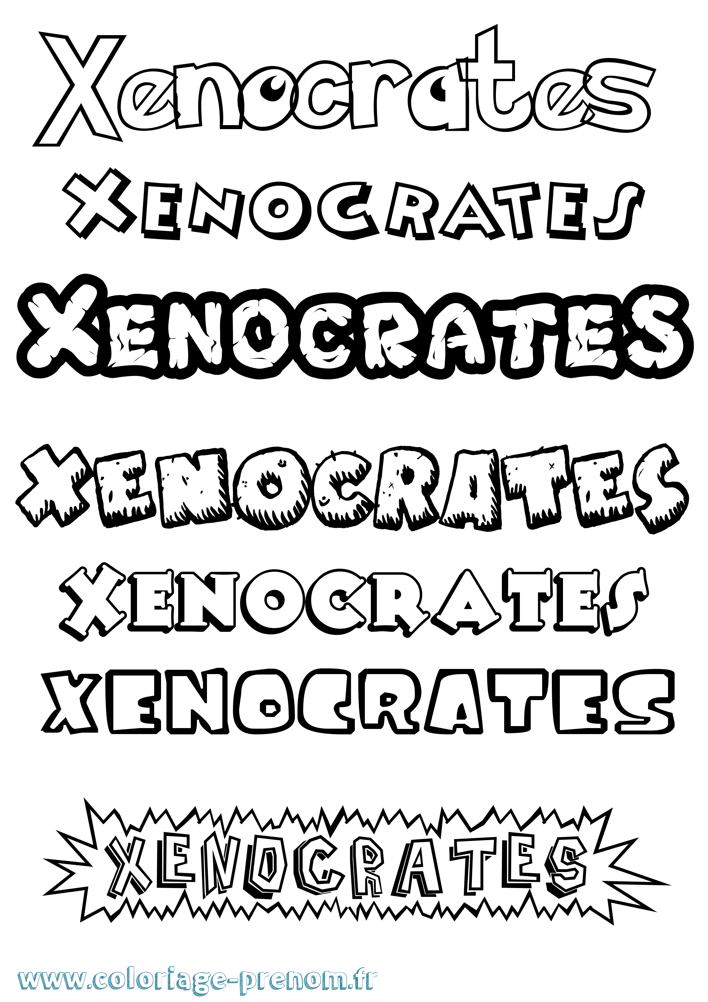 Coloriage Xenocrates Dessin Animé Coloriage prénom Xenocrates Dessin Animé