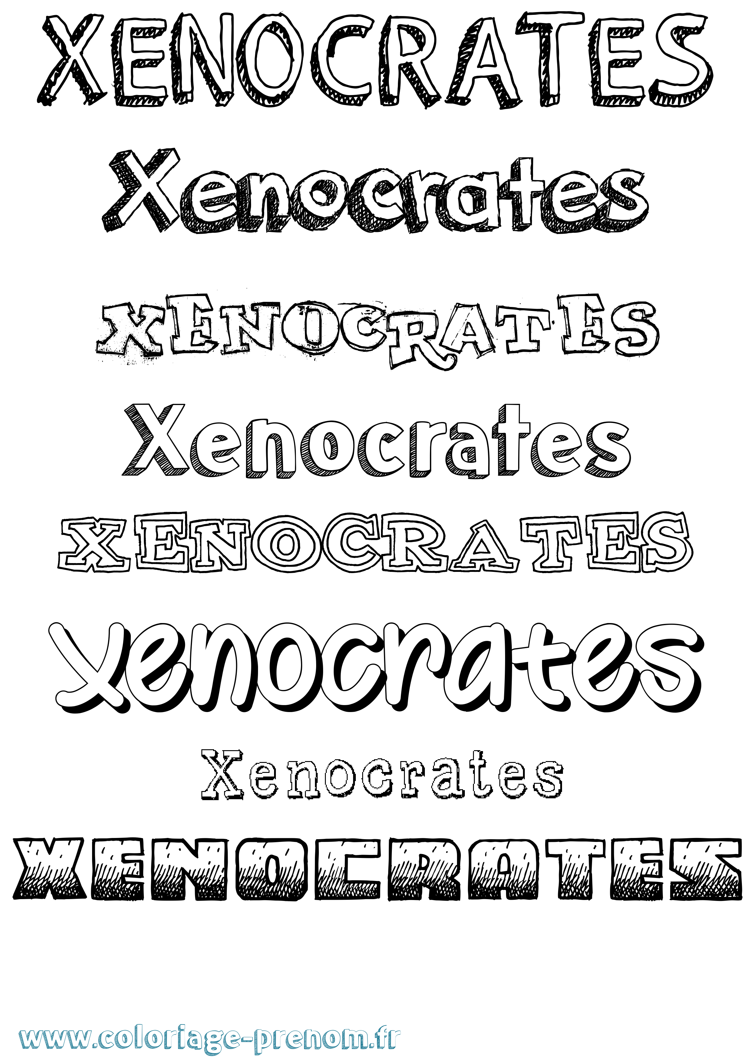 Coloriage Xenocrates Dessiné Coloriage prénom Xenocrates Dessiné