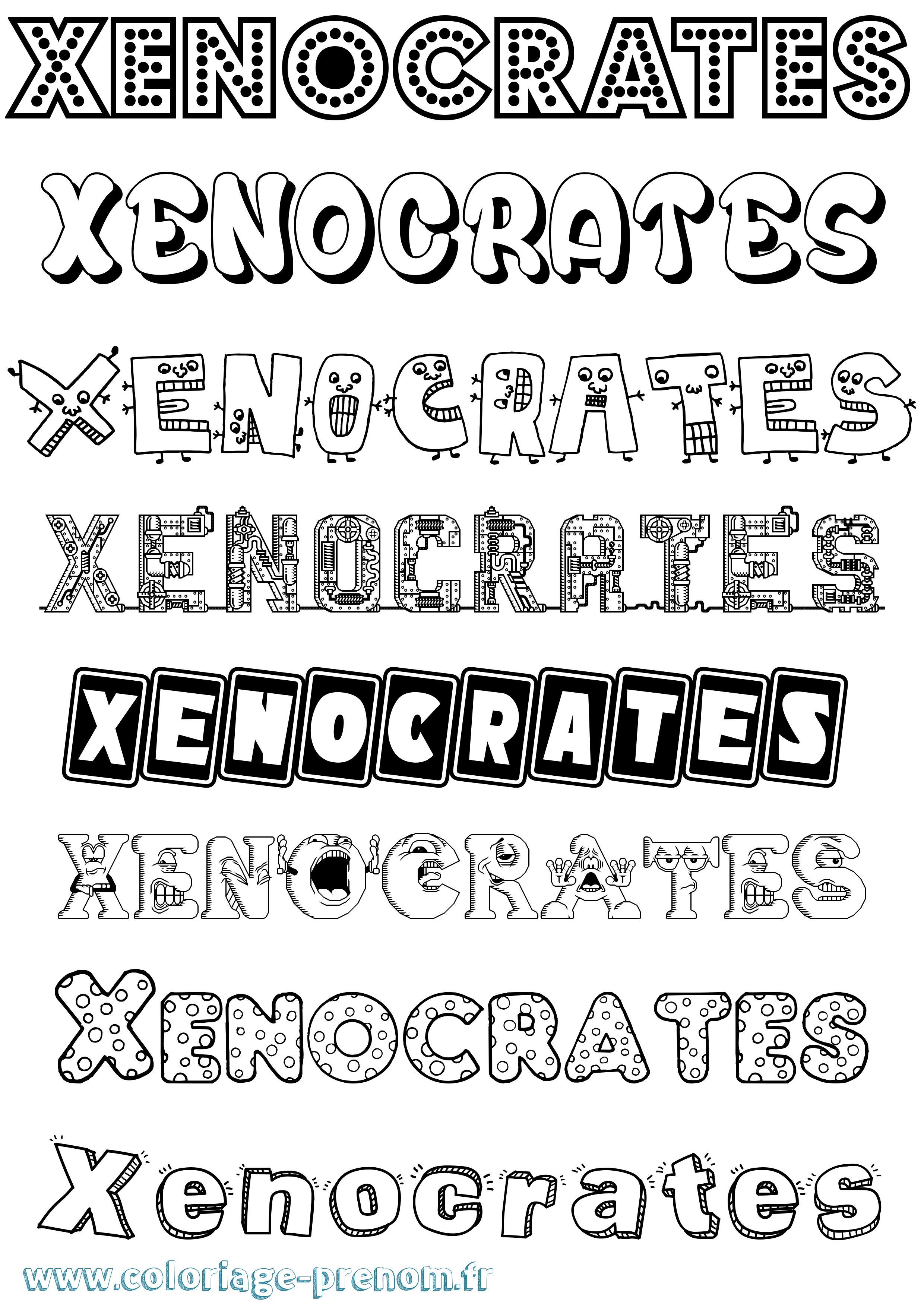 Coloriage Xenocrates Fun Coloriage prénom Xenocrates Fun