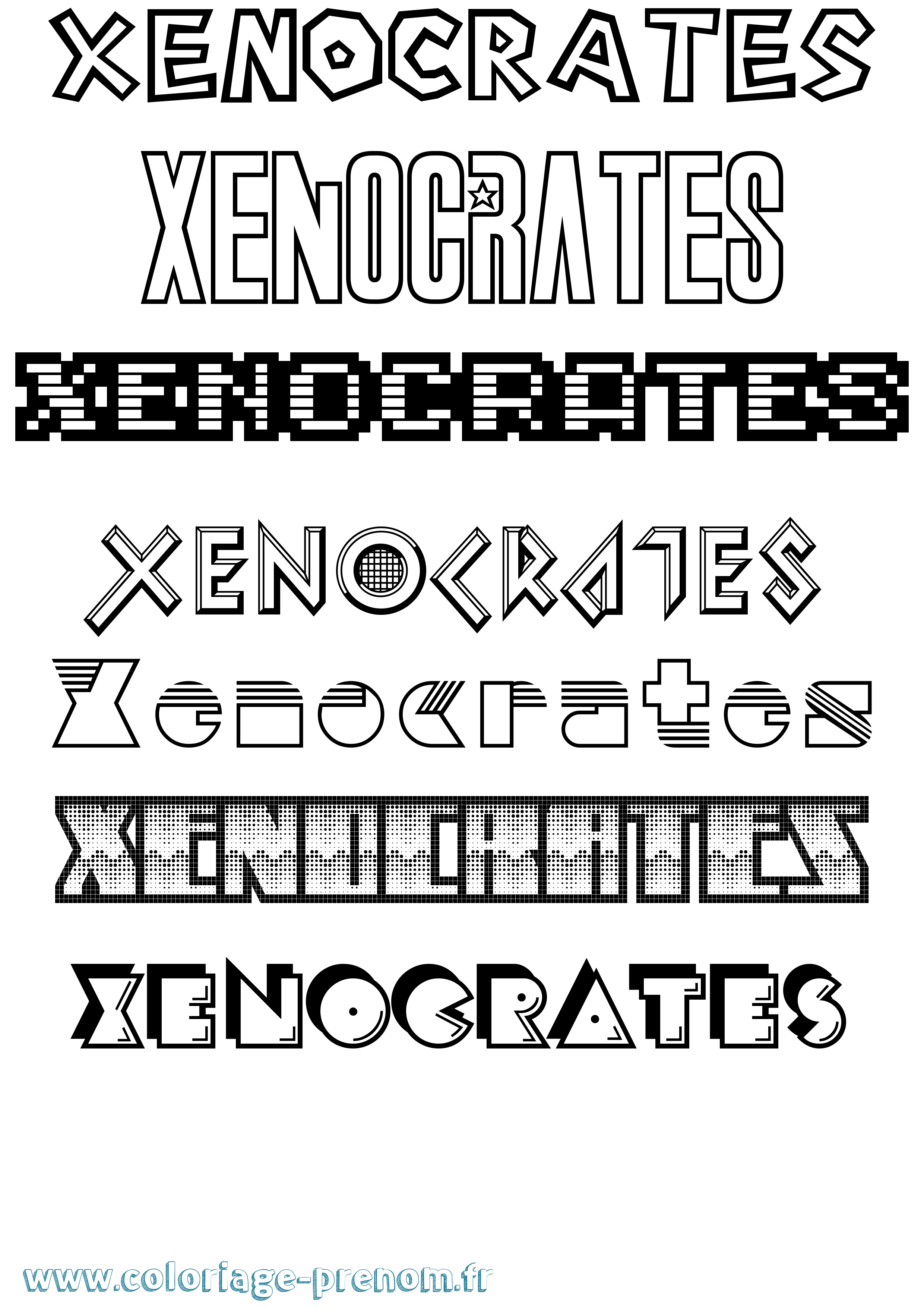 Coloriage Xenocrates Jeux Vidéos Coloriage prénom Xenocrates Jeux Vidéos