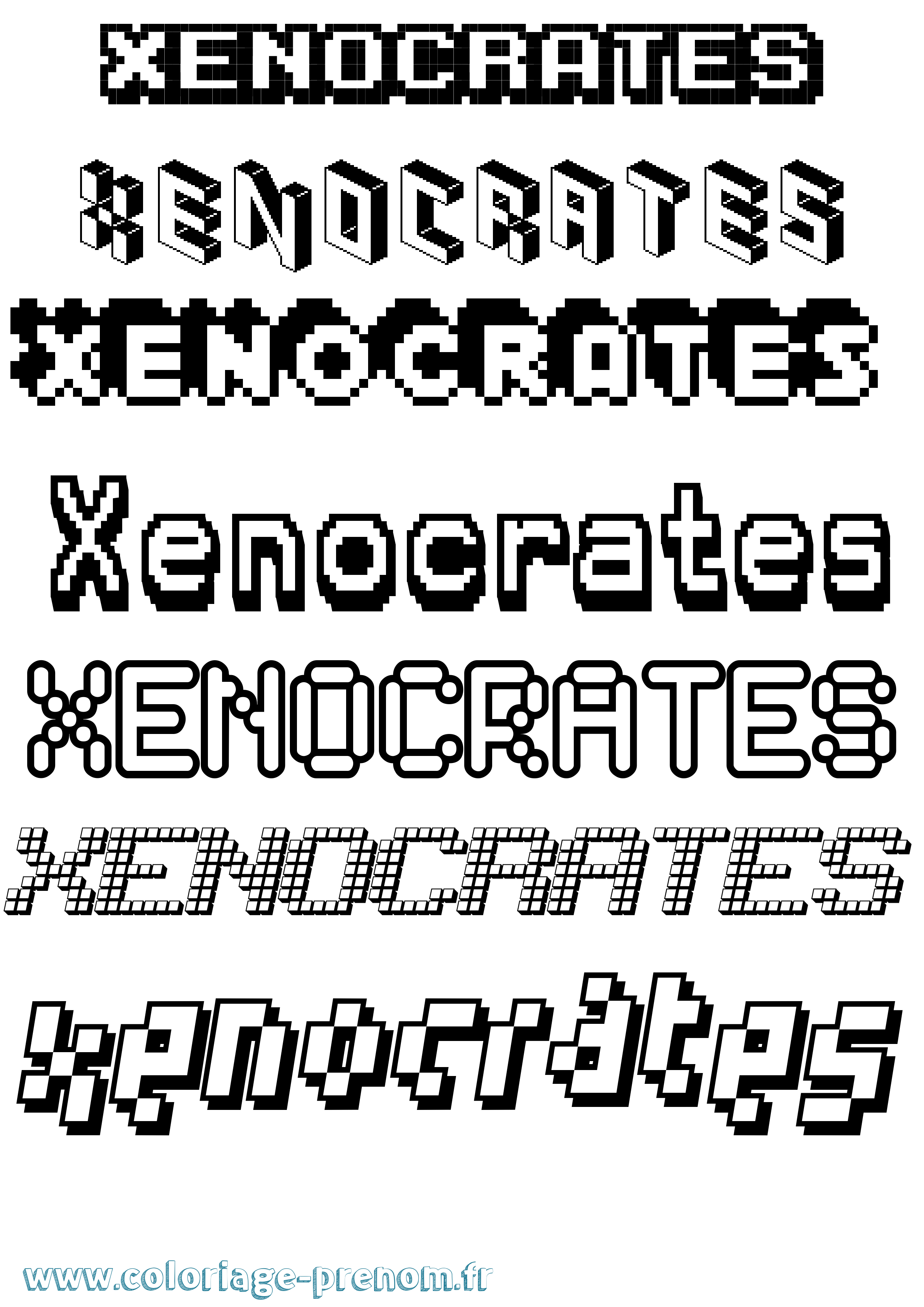 Coloriage Xenocrates Pixel Coloriage prénom Xenocrates Pixel