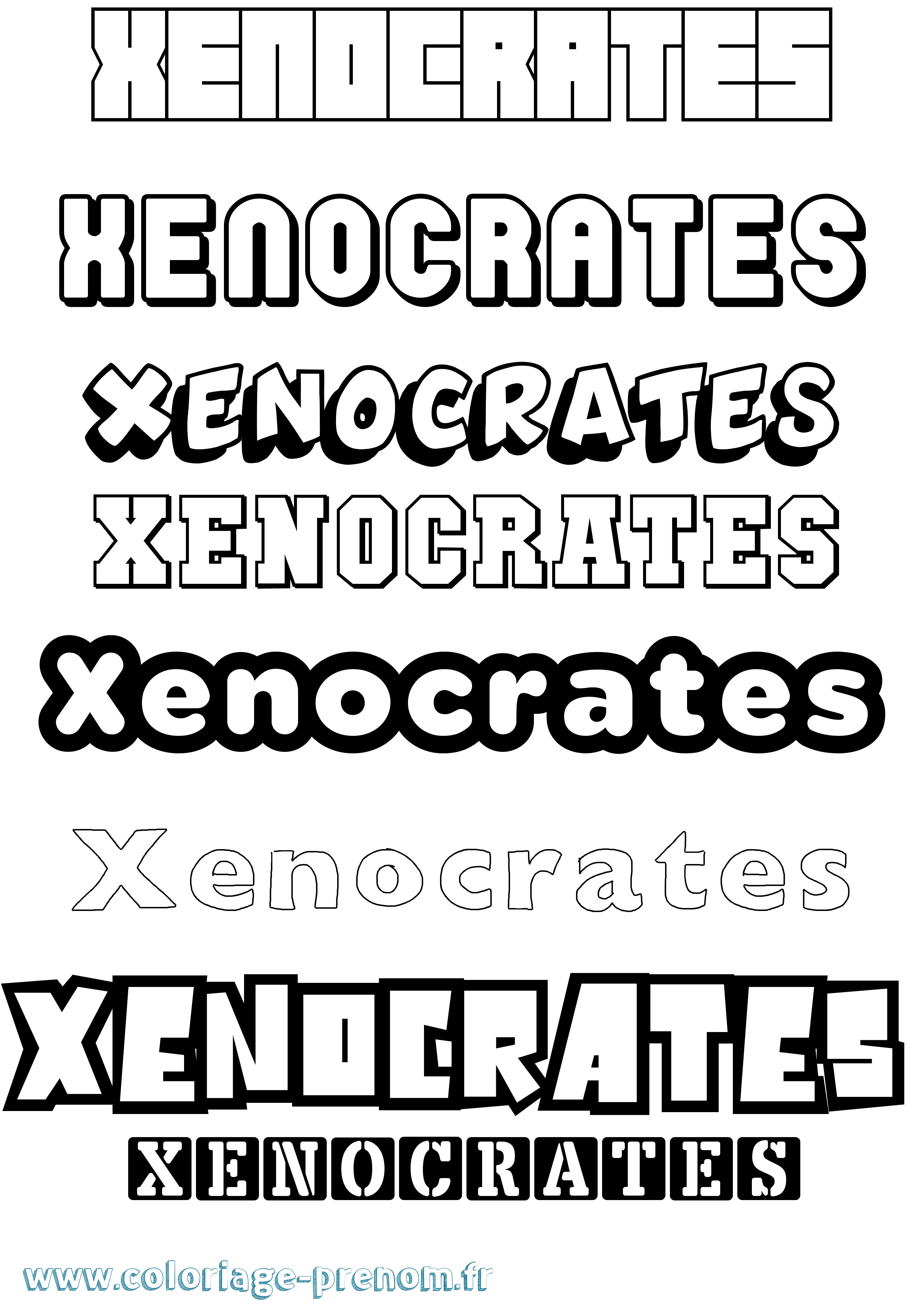 Coloriage Xenocrates Simple Coloriage prénom Xenocrates Simple