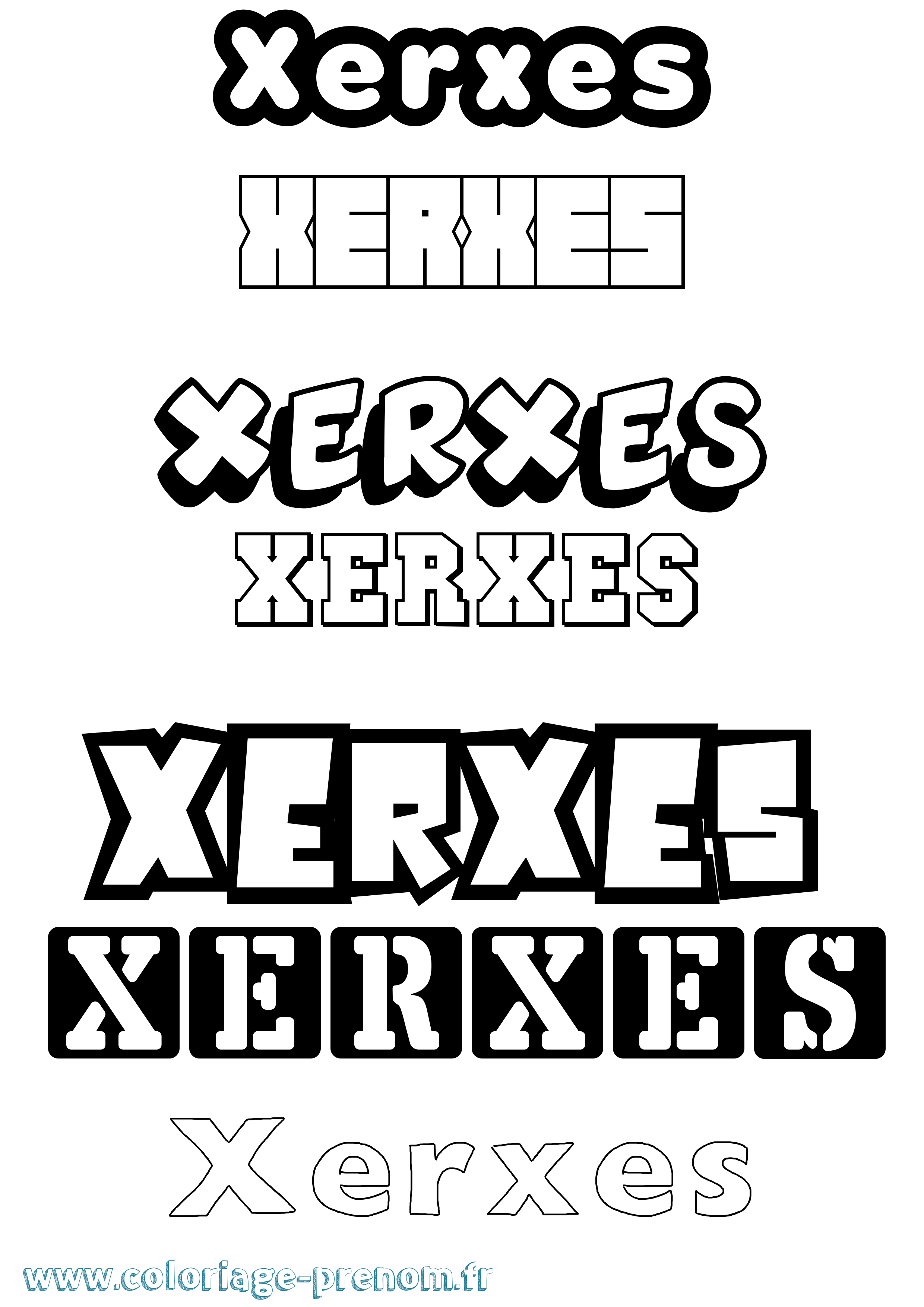 Coloriage Xerxes Simple Coloriage prénom Xerxes Simple