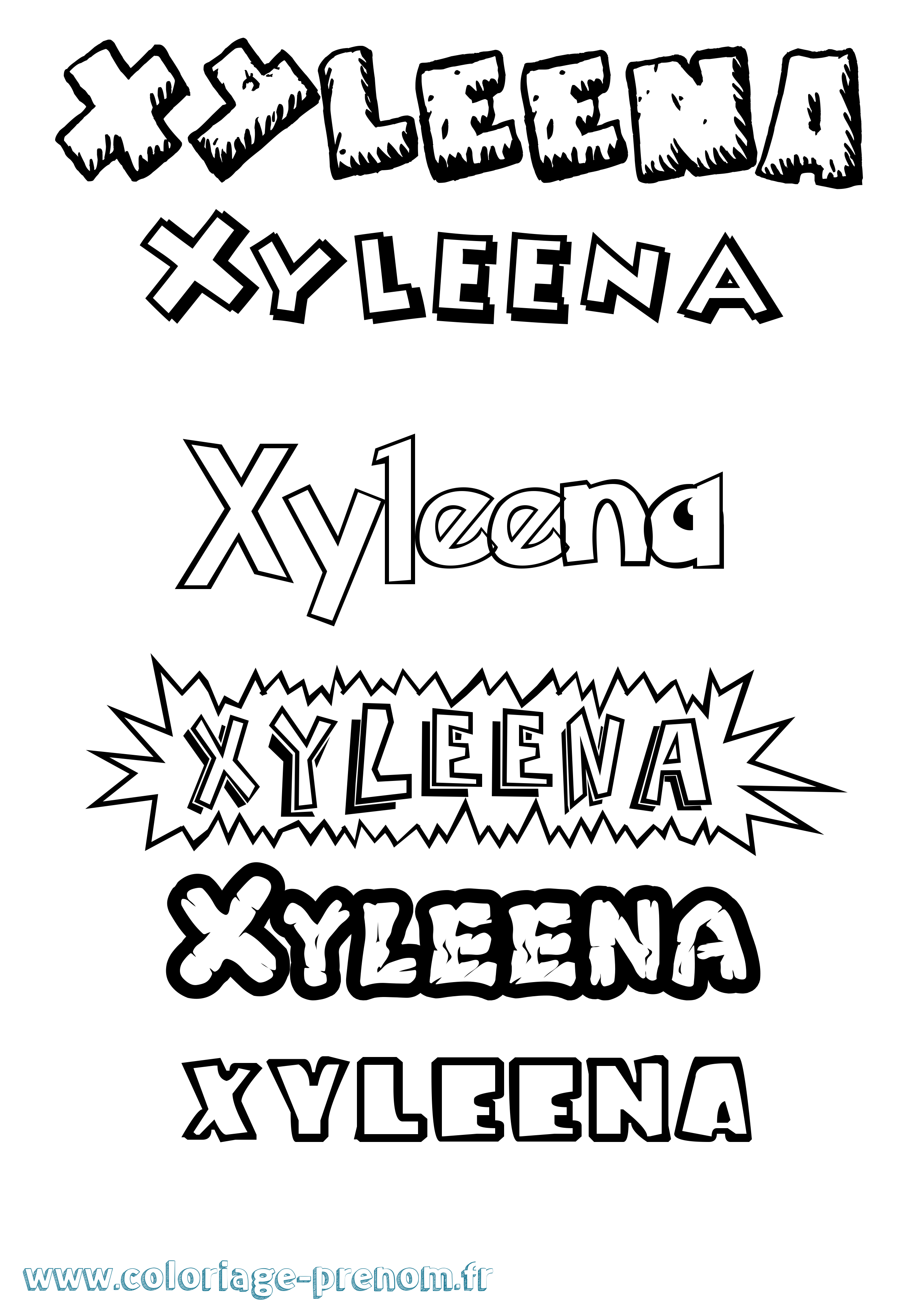 Coloriage prénom Xyleena Dessin Animé