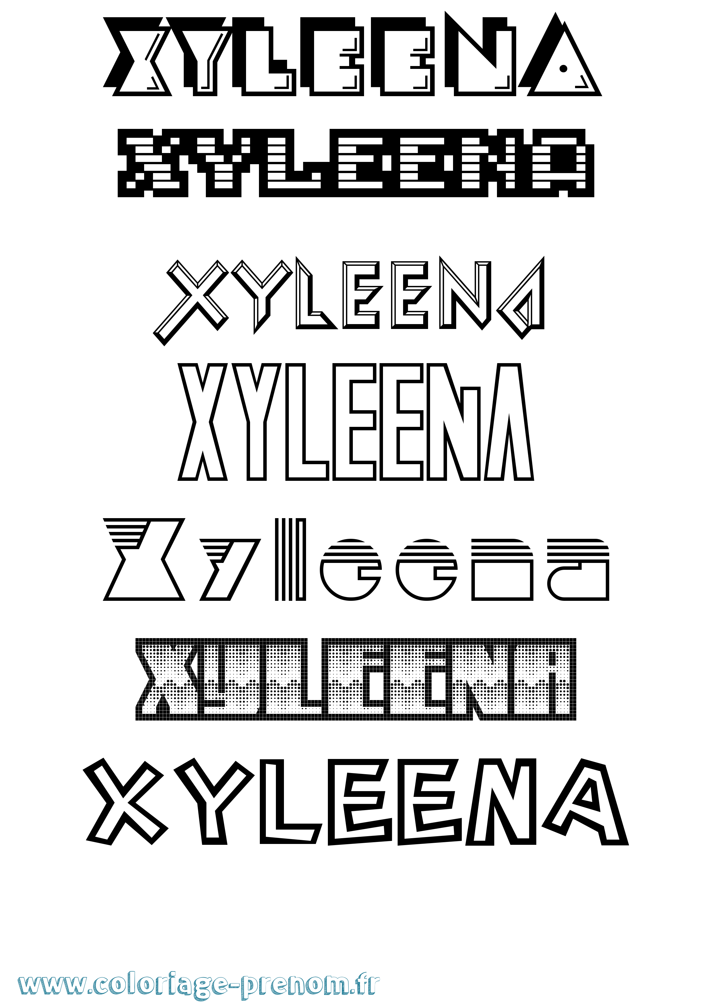Coloriage prénom Xyleena Jeux Vidéos