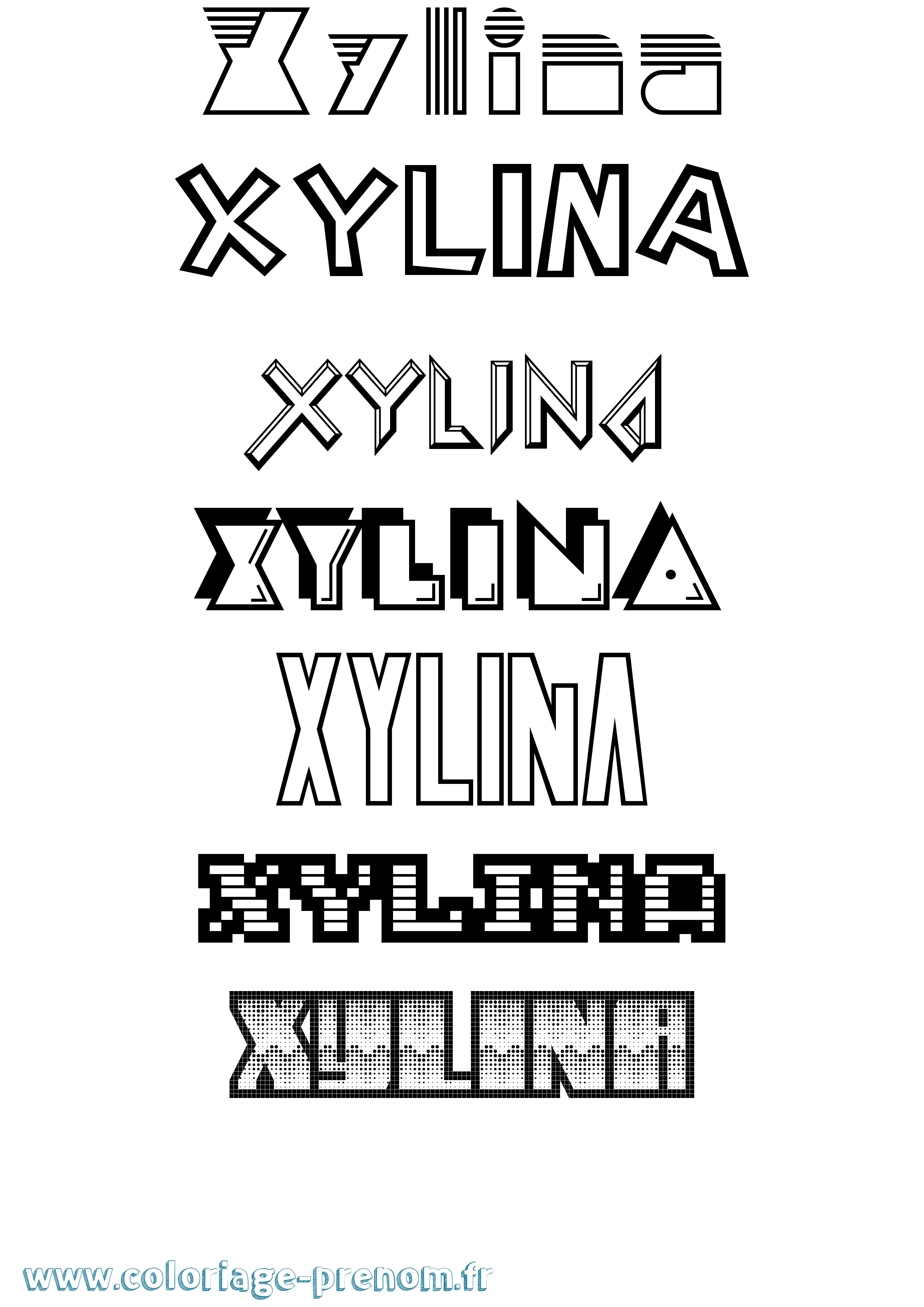 Coloriage Xylina Jeux Vidéos Coloriage prénom Xylina Jeux Vidéos
